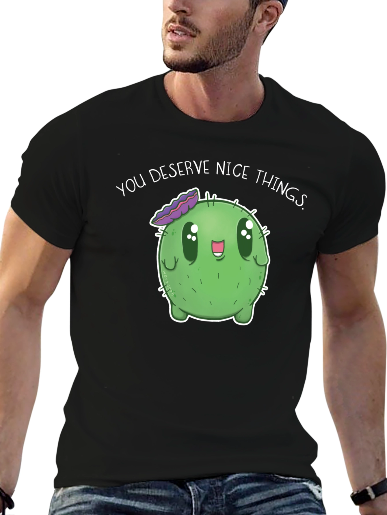 Cute Cactus Tee - You Deserve Nice Things