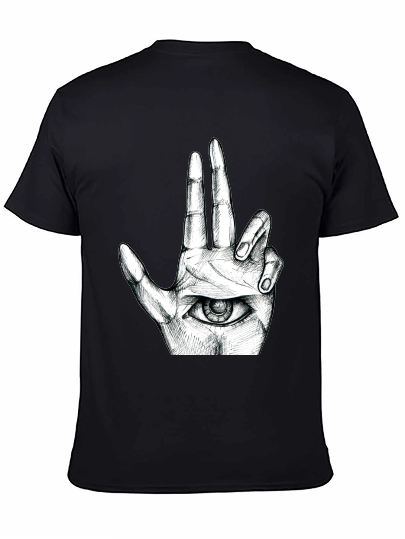 Eye Hand Graphic T-Shirt - Black Cotton Tee