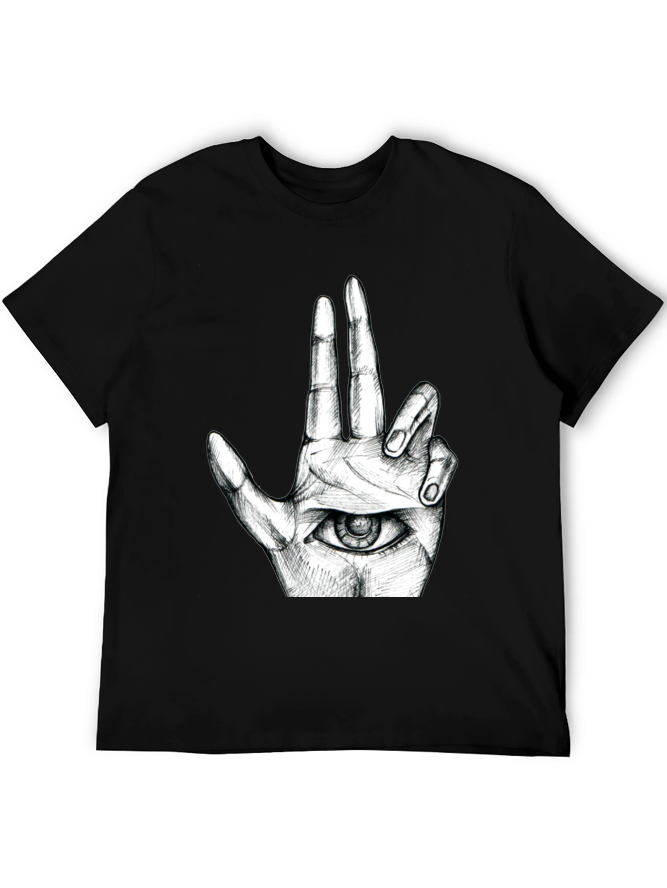 Eye Hand Graphic T-Shirt - Black Cotton Tee