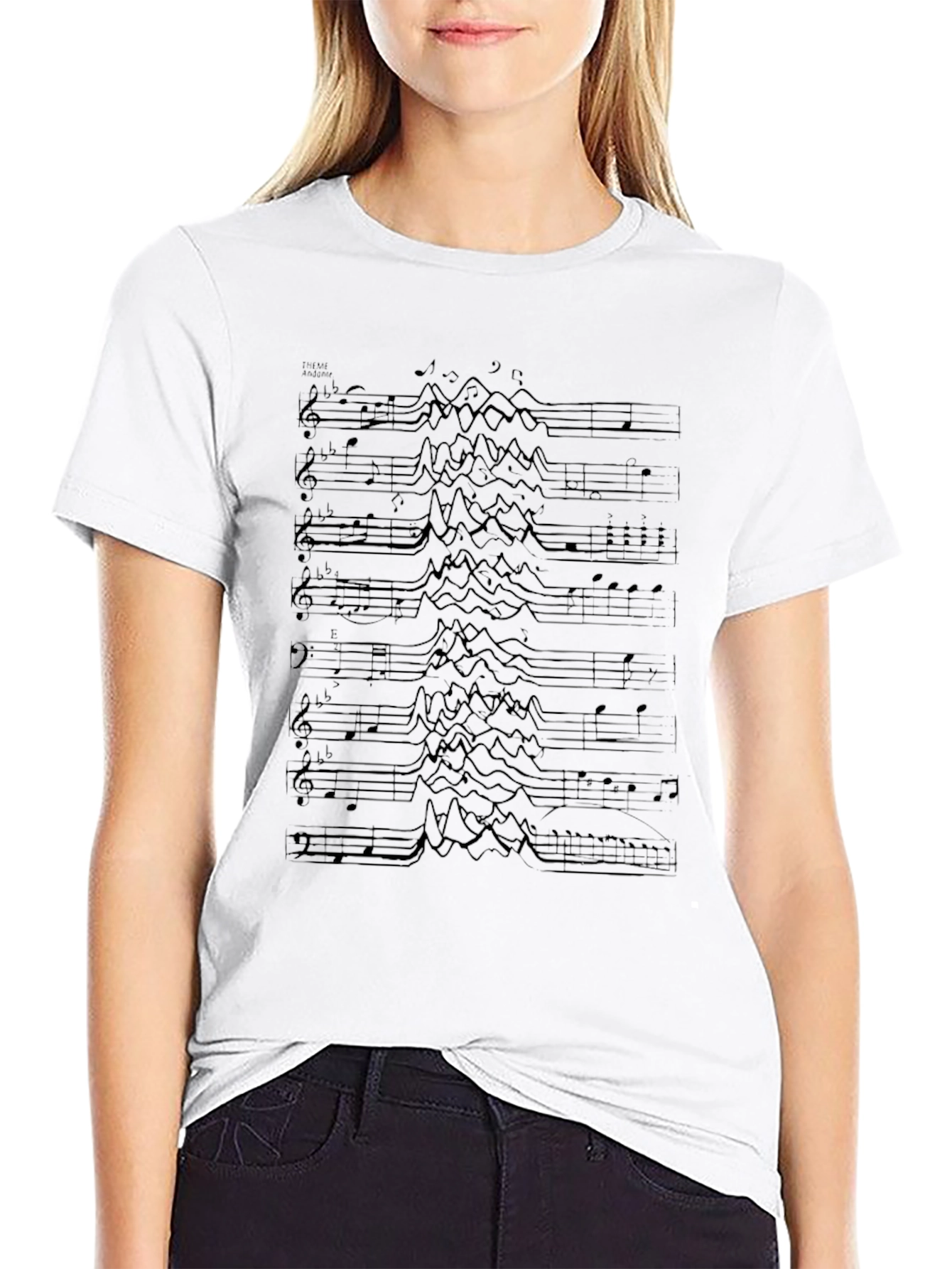 Music Notes Graphic Tee - Unique Design