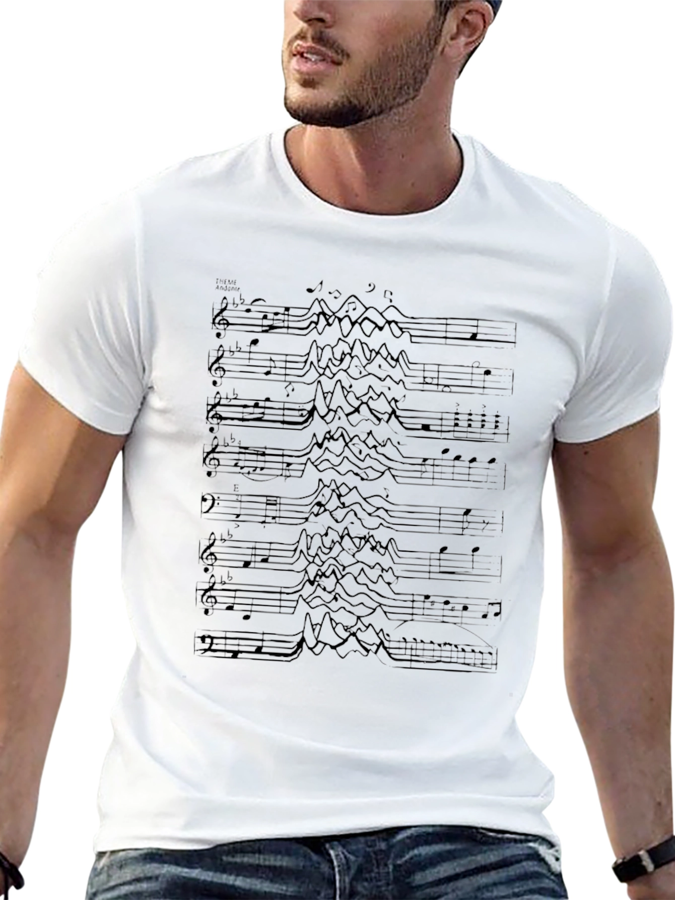 Music Notes Graphic Tee - Unique Design