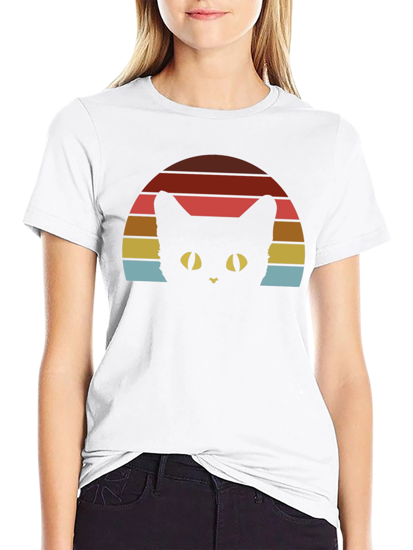 Retro Cat Sunset T-Shirt