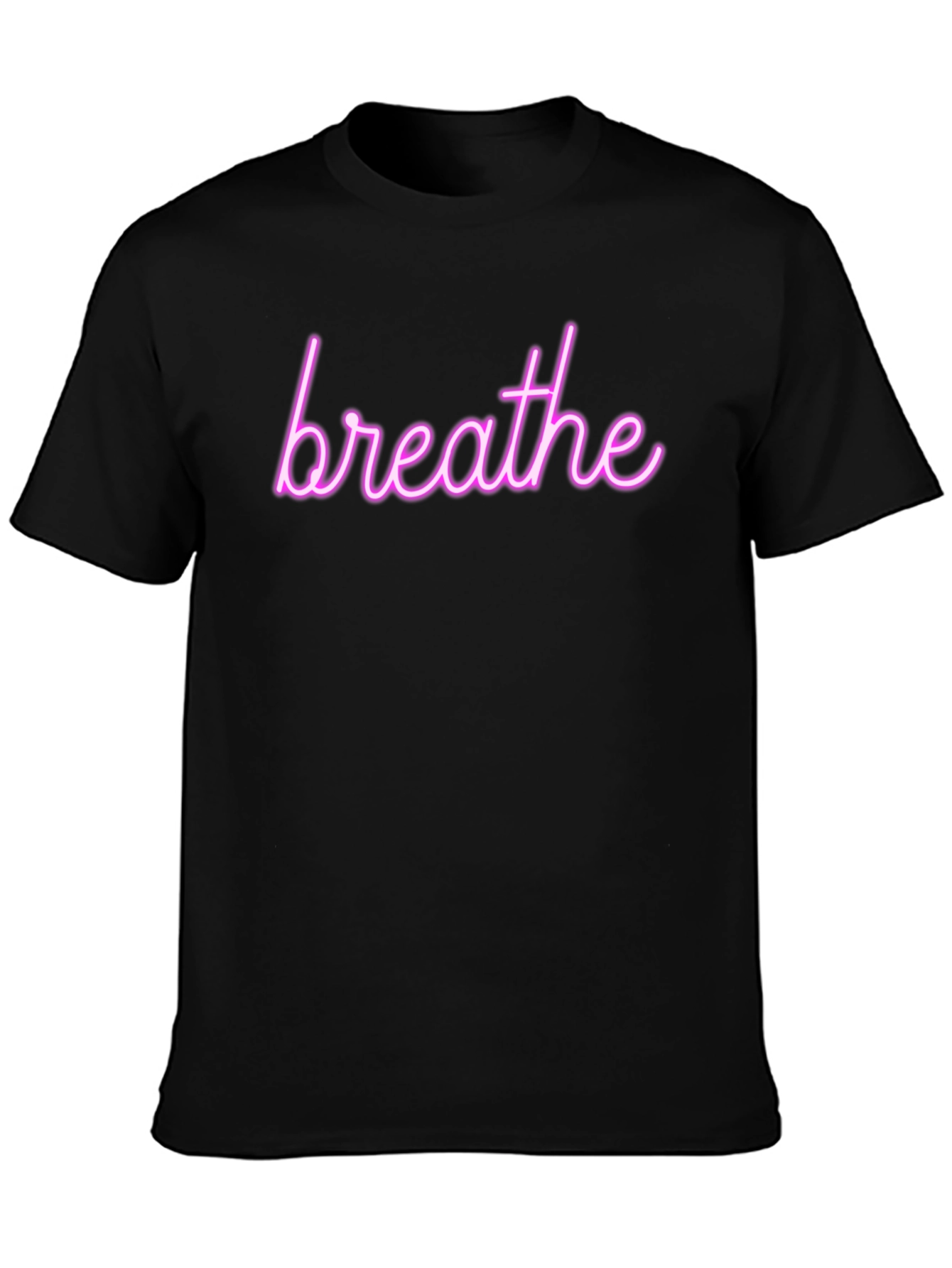 Breathe Neon Graphic Tee - Trendy Relaxation Shirt