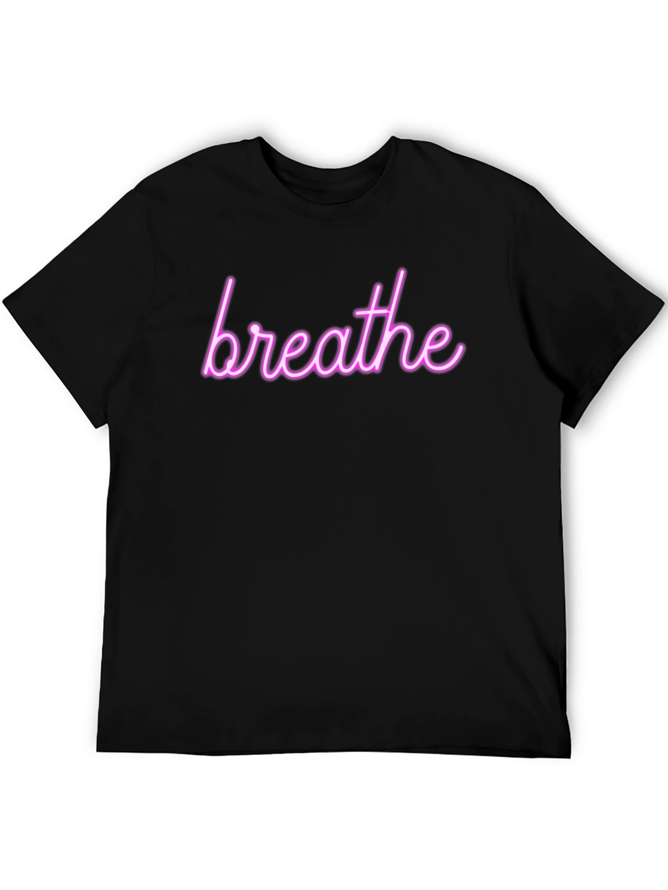 Breathe Neon Graphic Tee - Trendy Relaxation Shirt