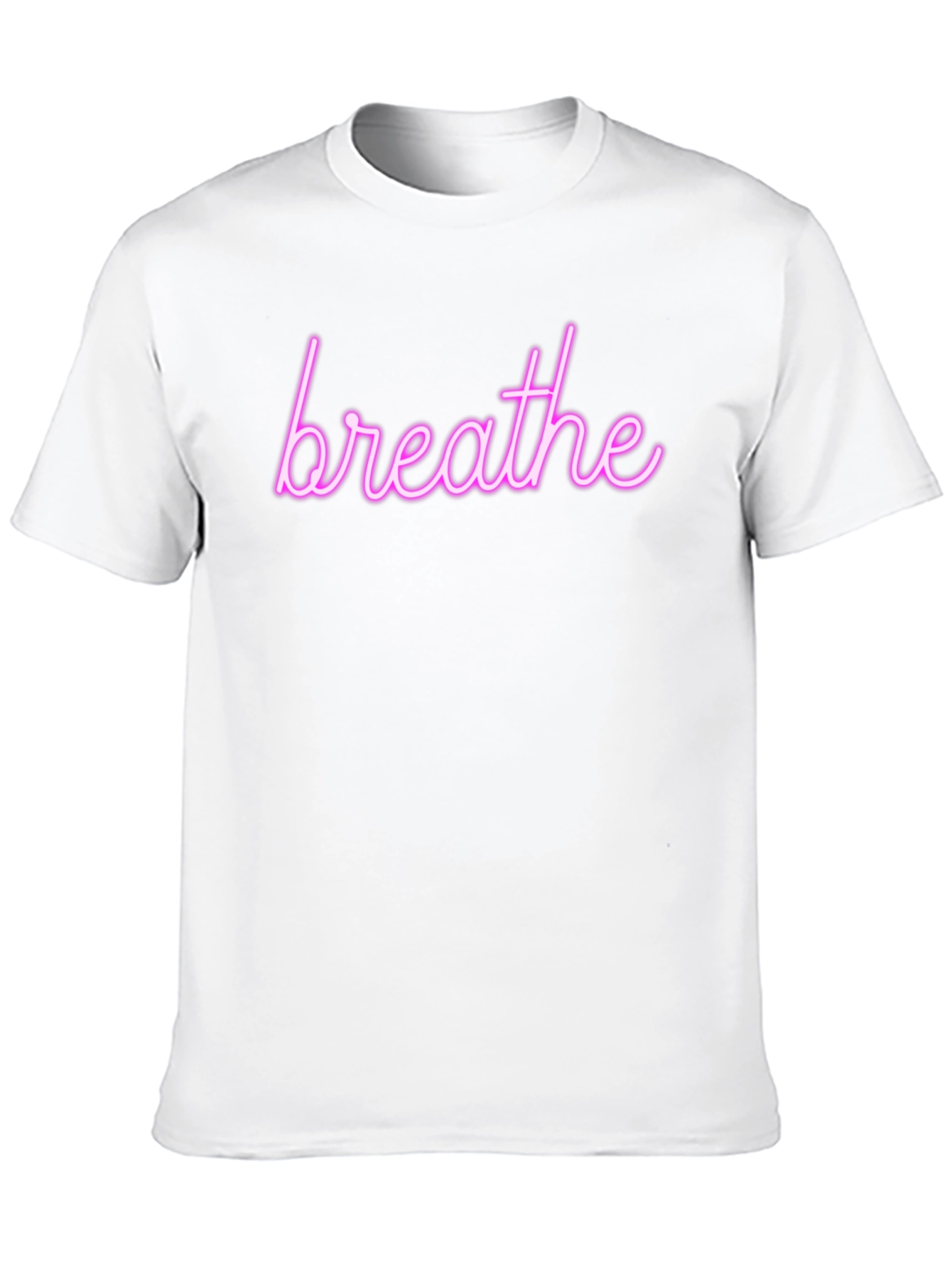 Breathe Neon Graphic Tee - Trendy Relaxation Shirt