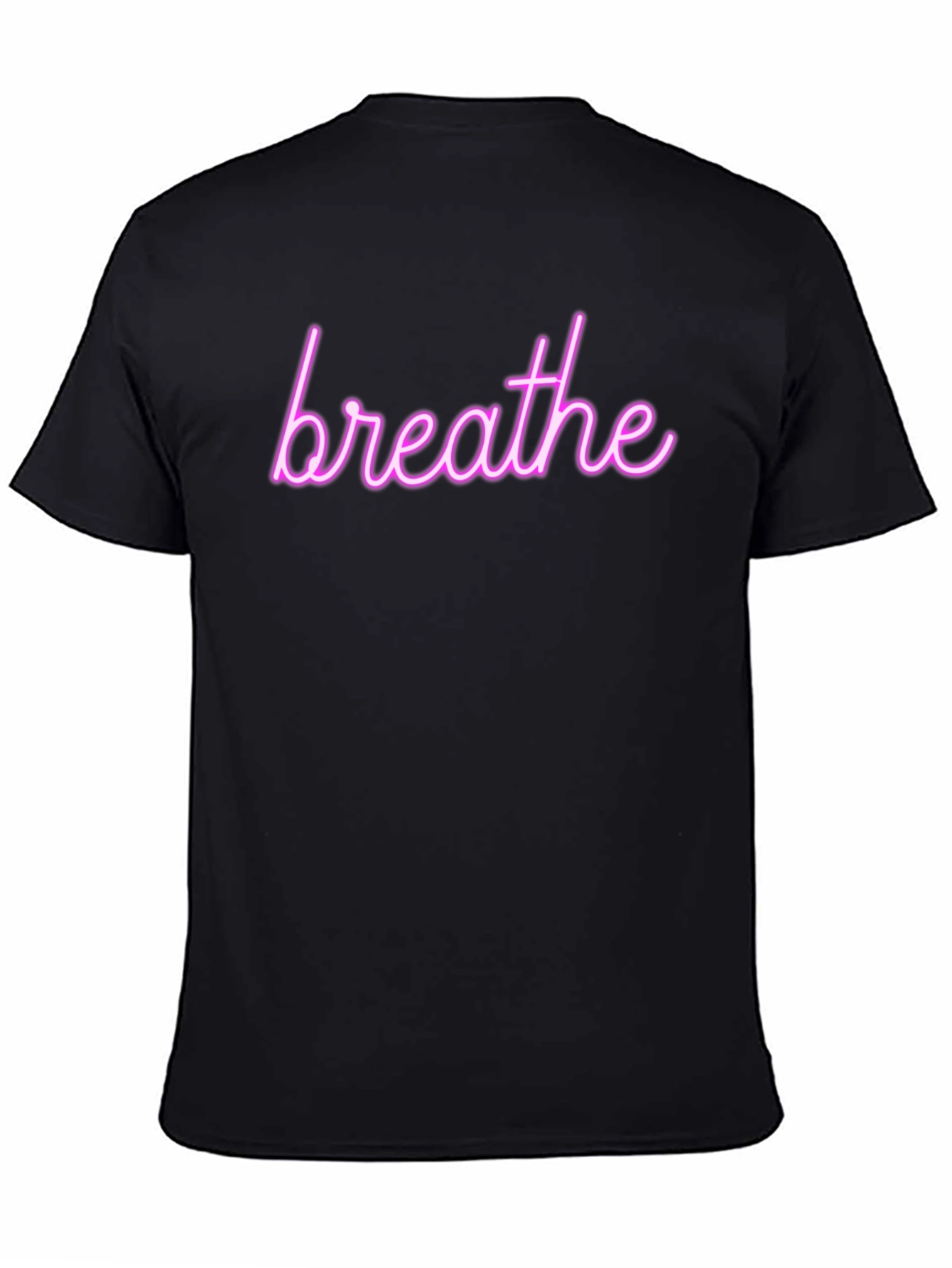 Breathe Neon Graphic Tee - Trendy Relaxation Shirt