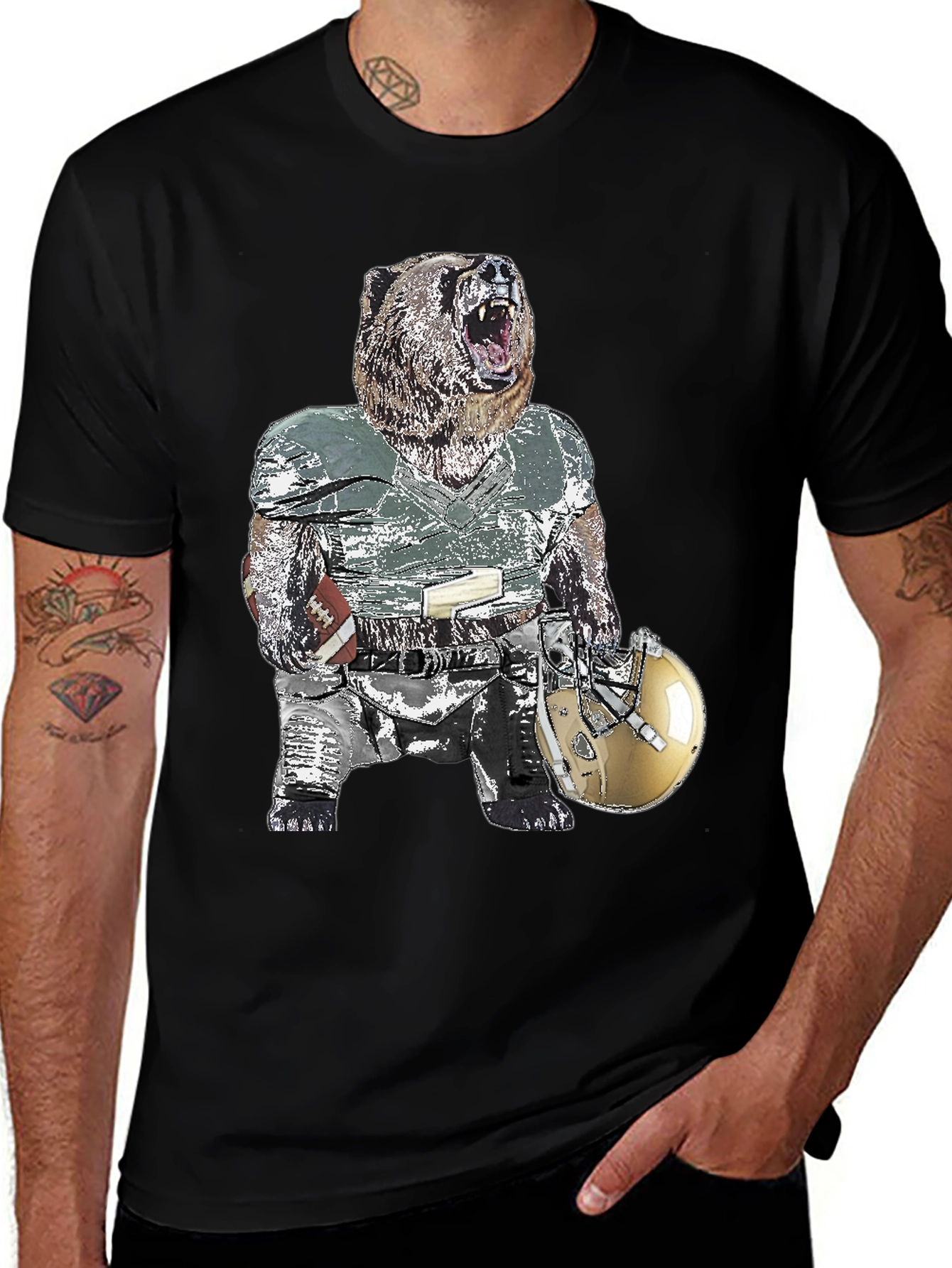 Bear Football Player T-Shirt