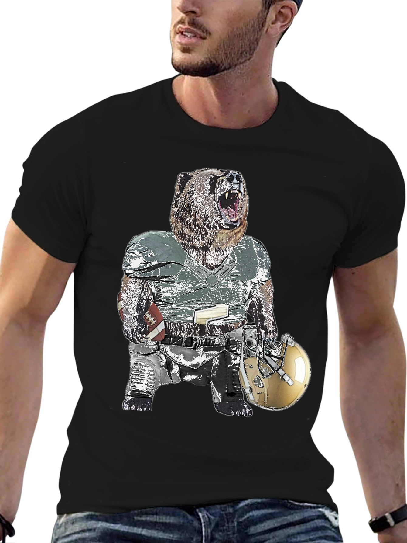 Bear Football Player T-Shirt