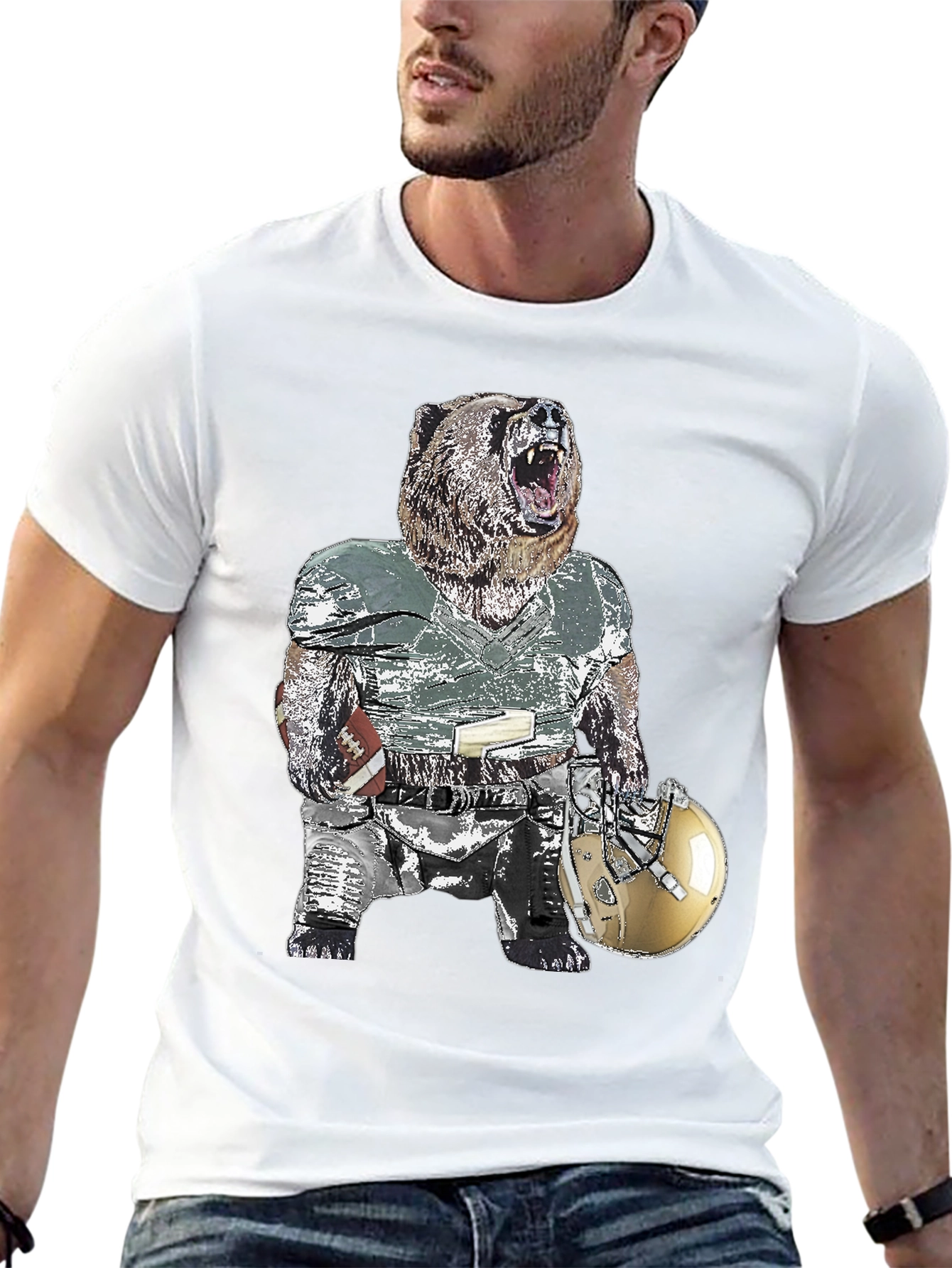 Bear Football Player T-Shirt