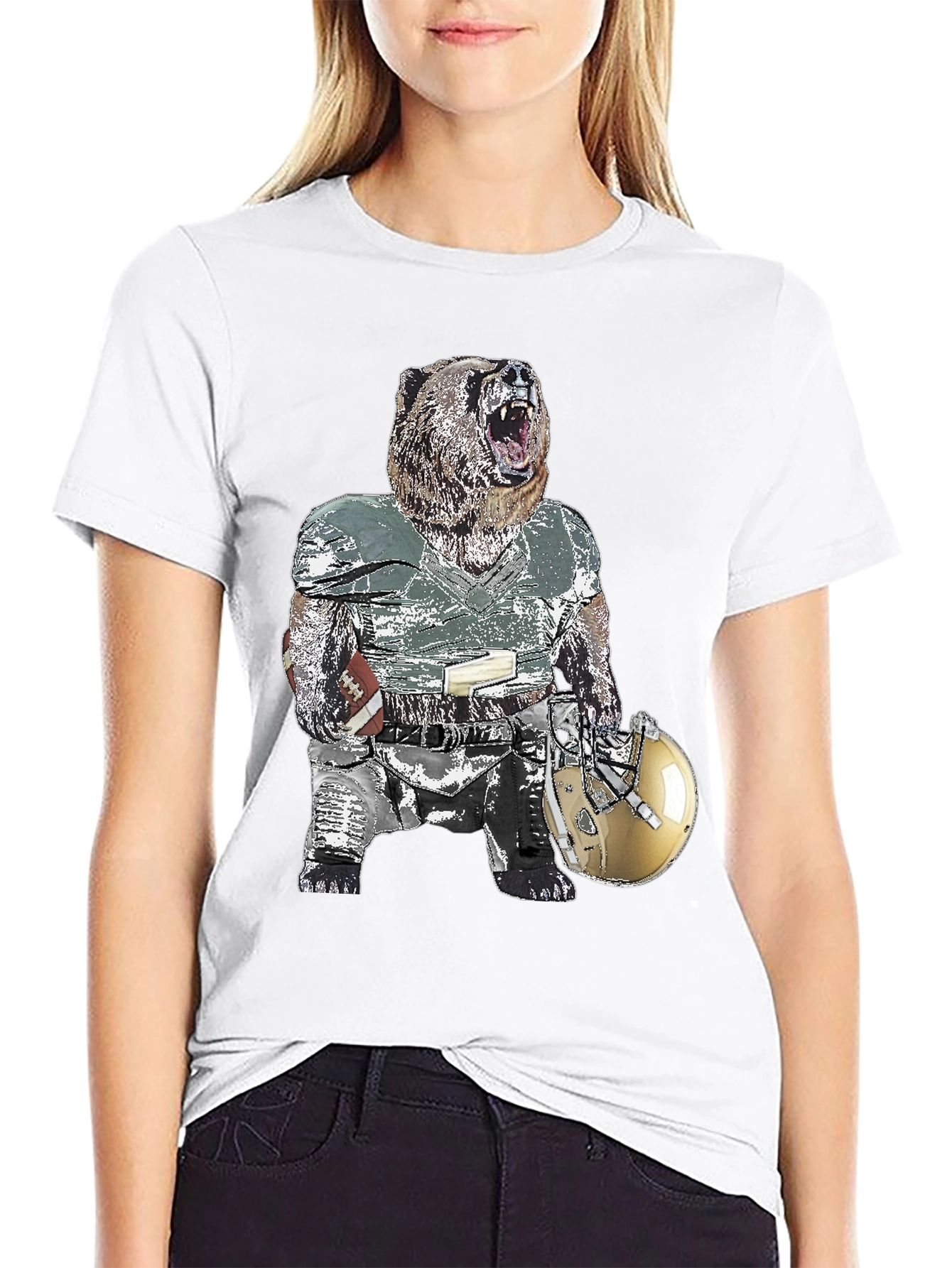 Bear Football Player T-Shirt