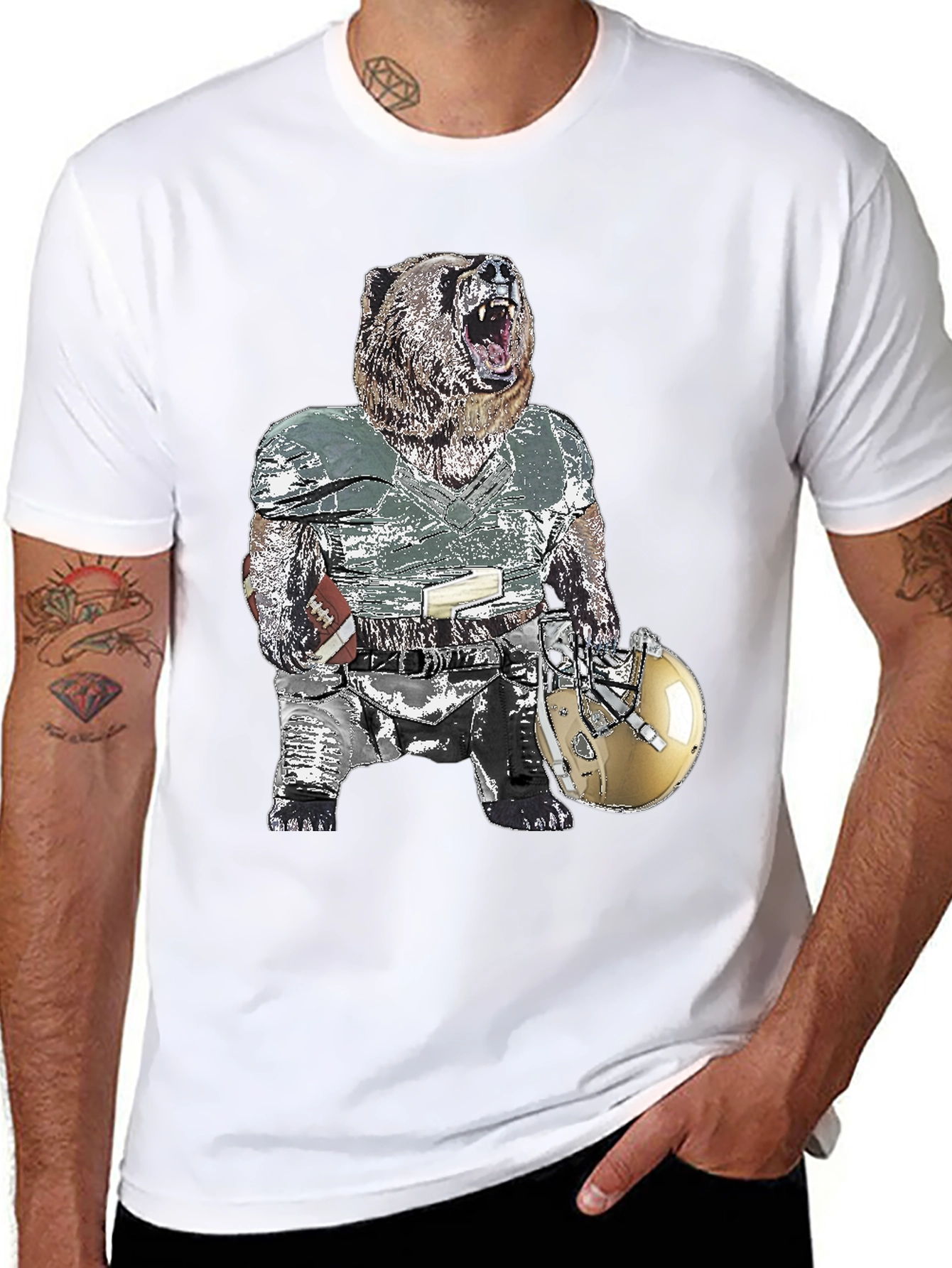 Bear Football Player T-Shirt