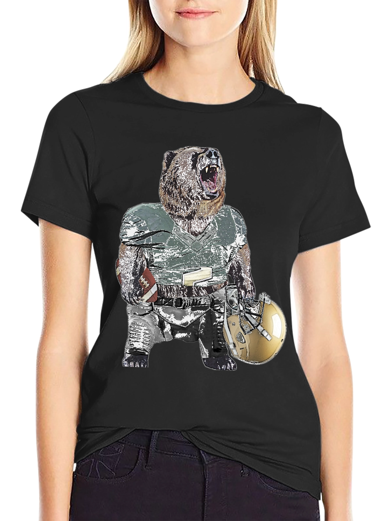 Bear Football Player T-Shirt