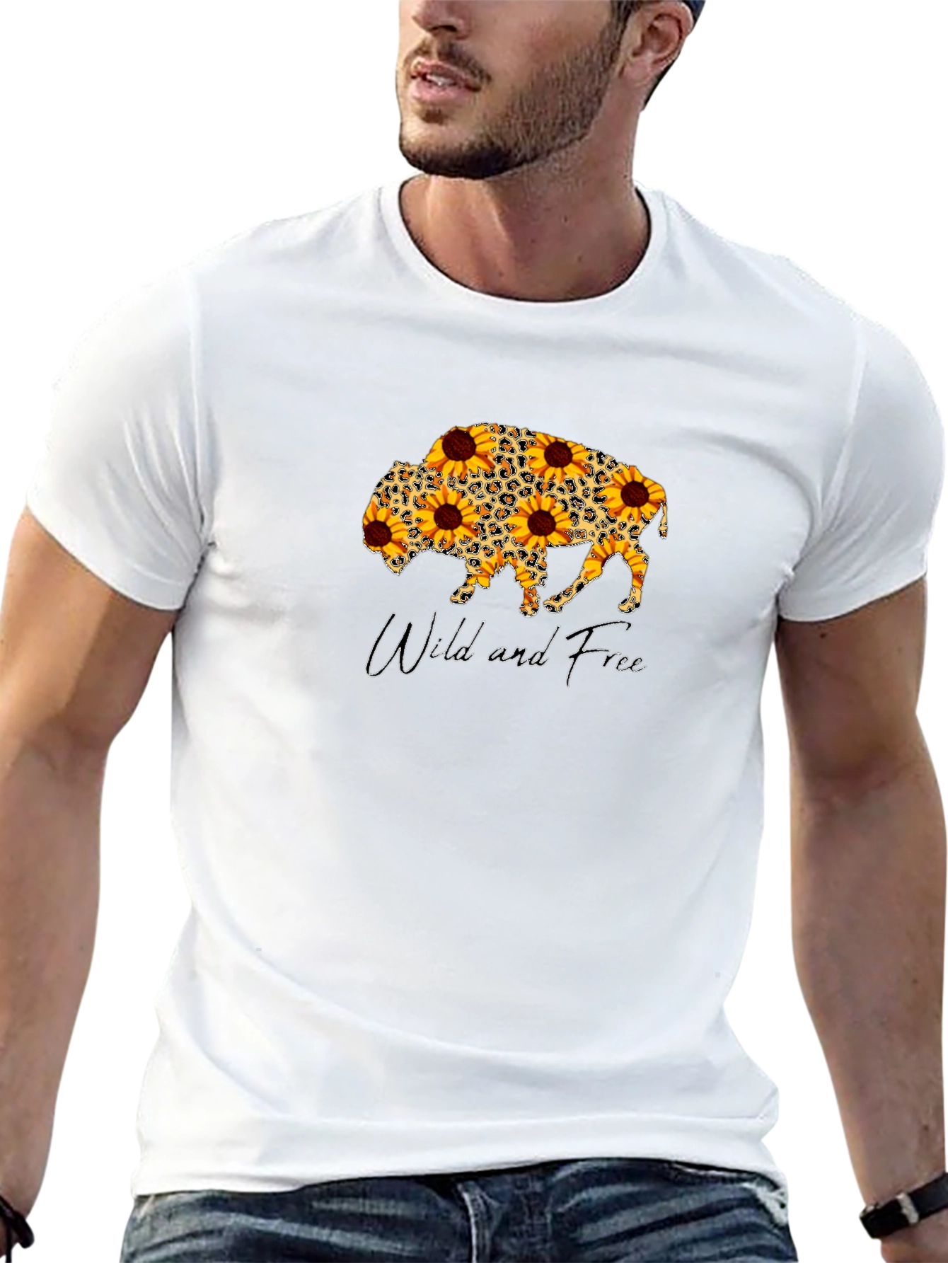 Wild and Free Sunflower Buffalo T-Shirt