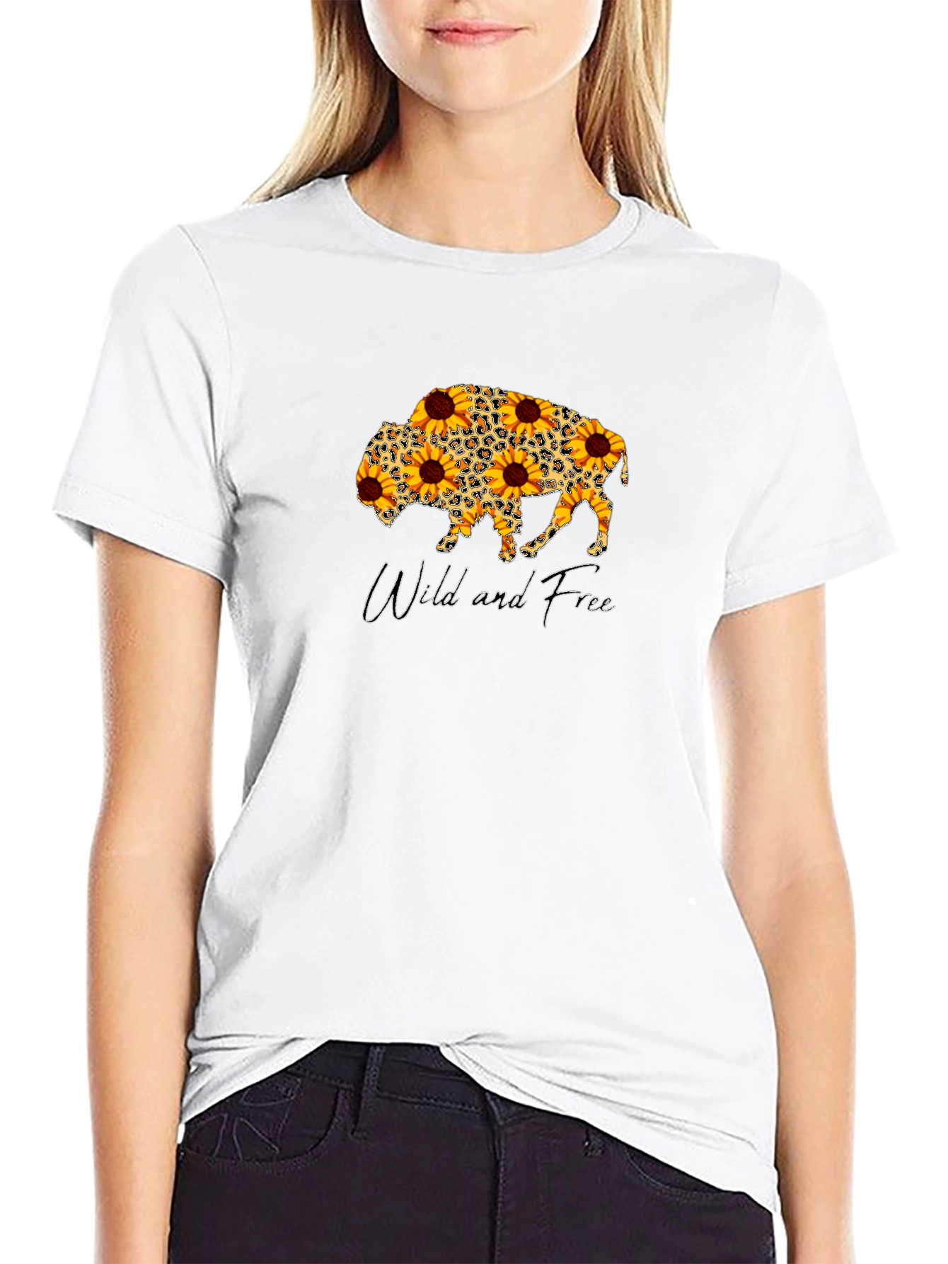 Wild and Free Sunflower Buffalo T-Shirt