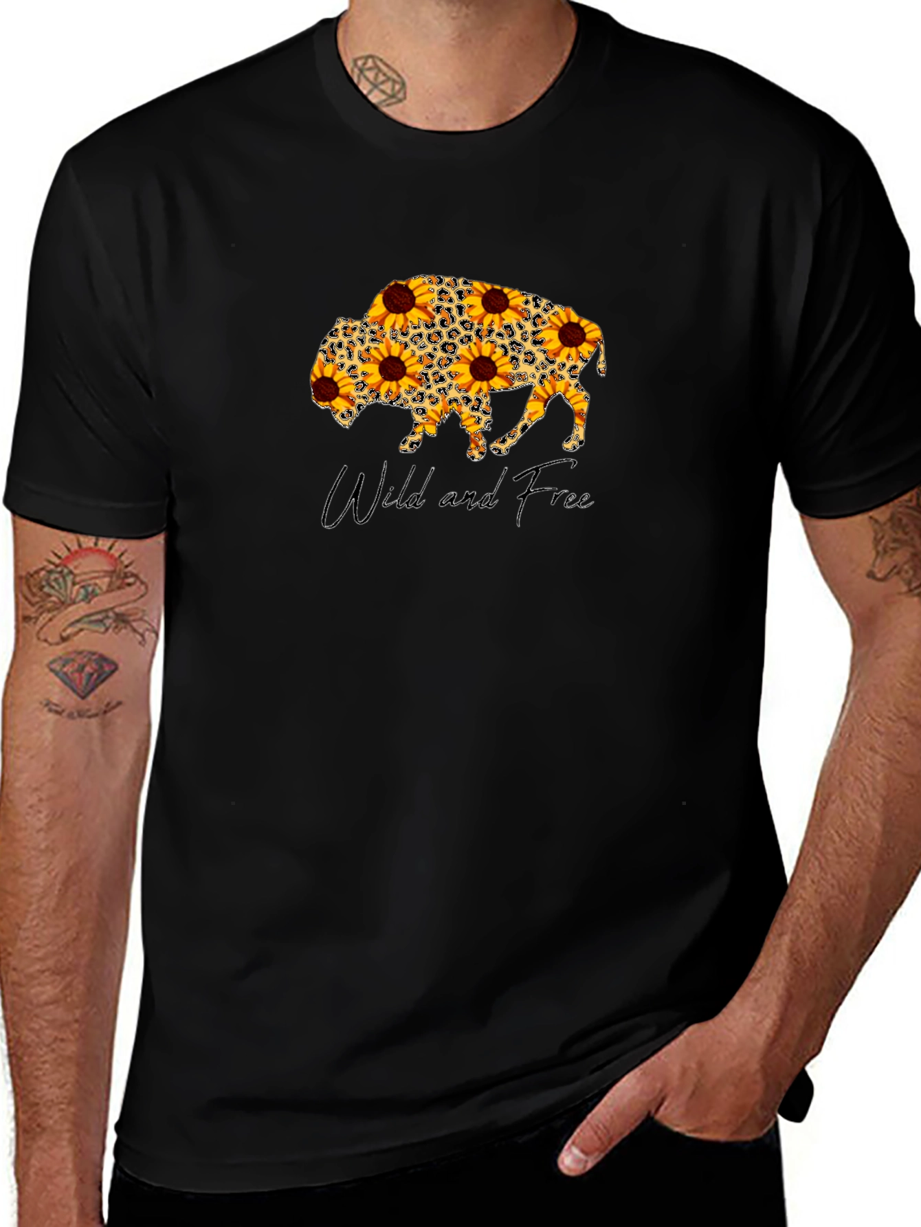Wild and Free Sunflower Buffalo T-Shirt
