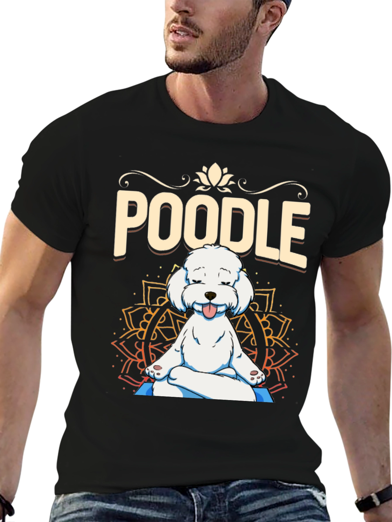 Yoga Poodle Black T-Shirt