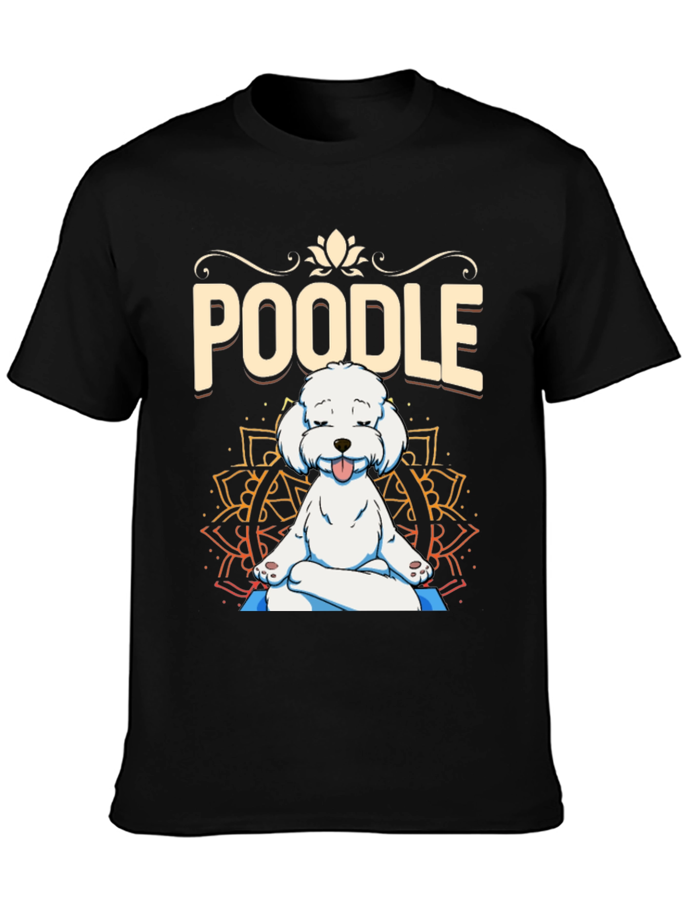 Yoga Poodle Black T-Shirt