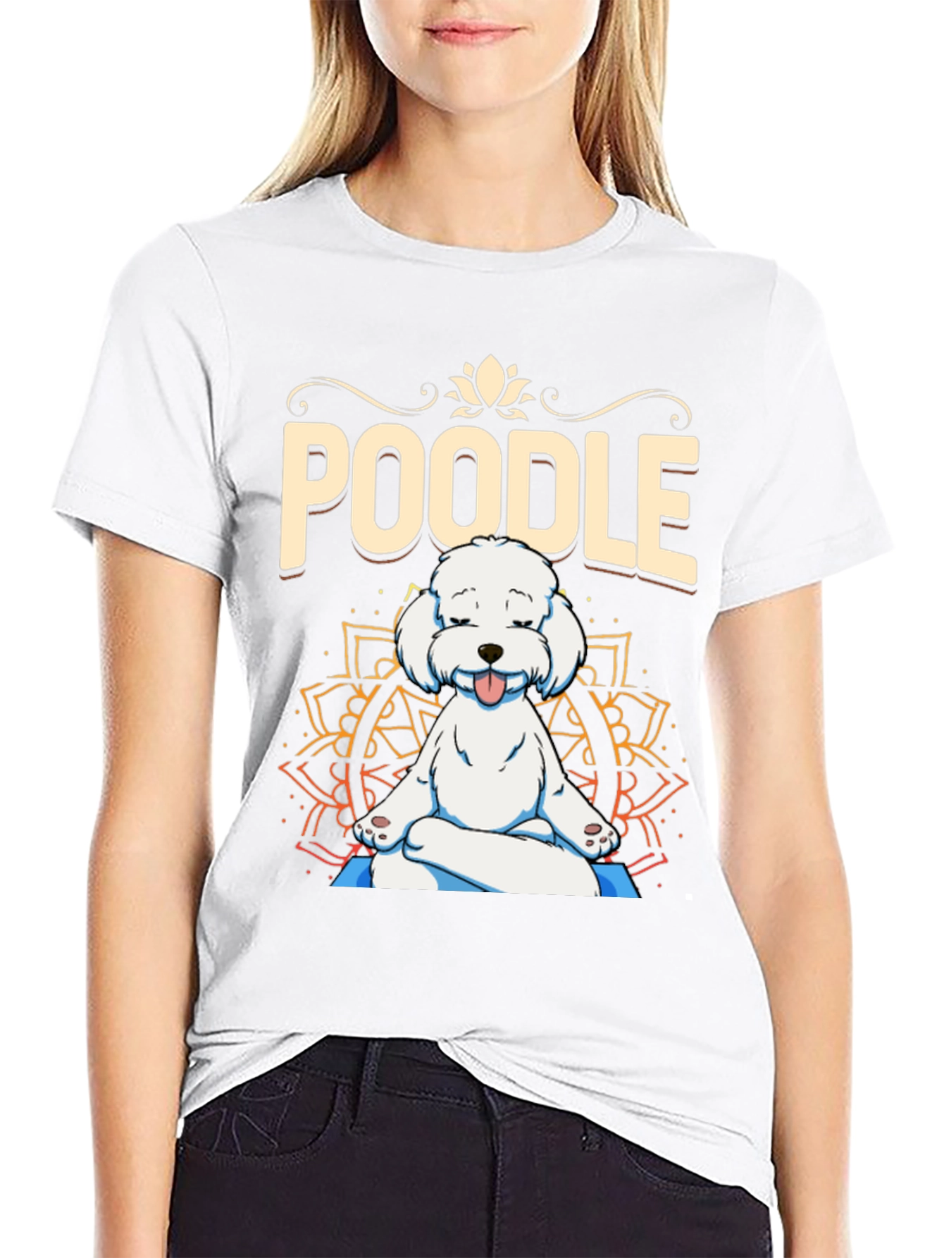 Yoga Poodle Black T-Shirt