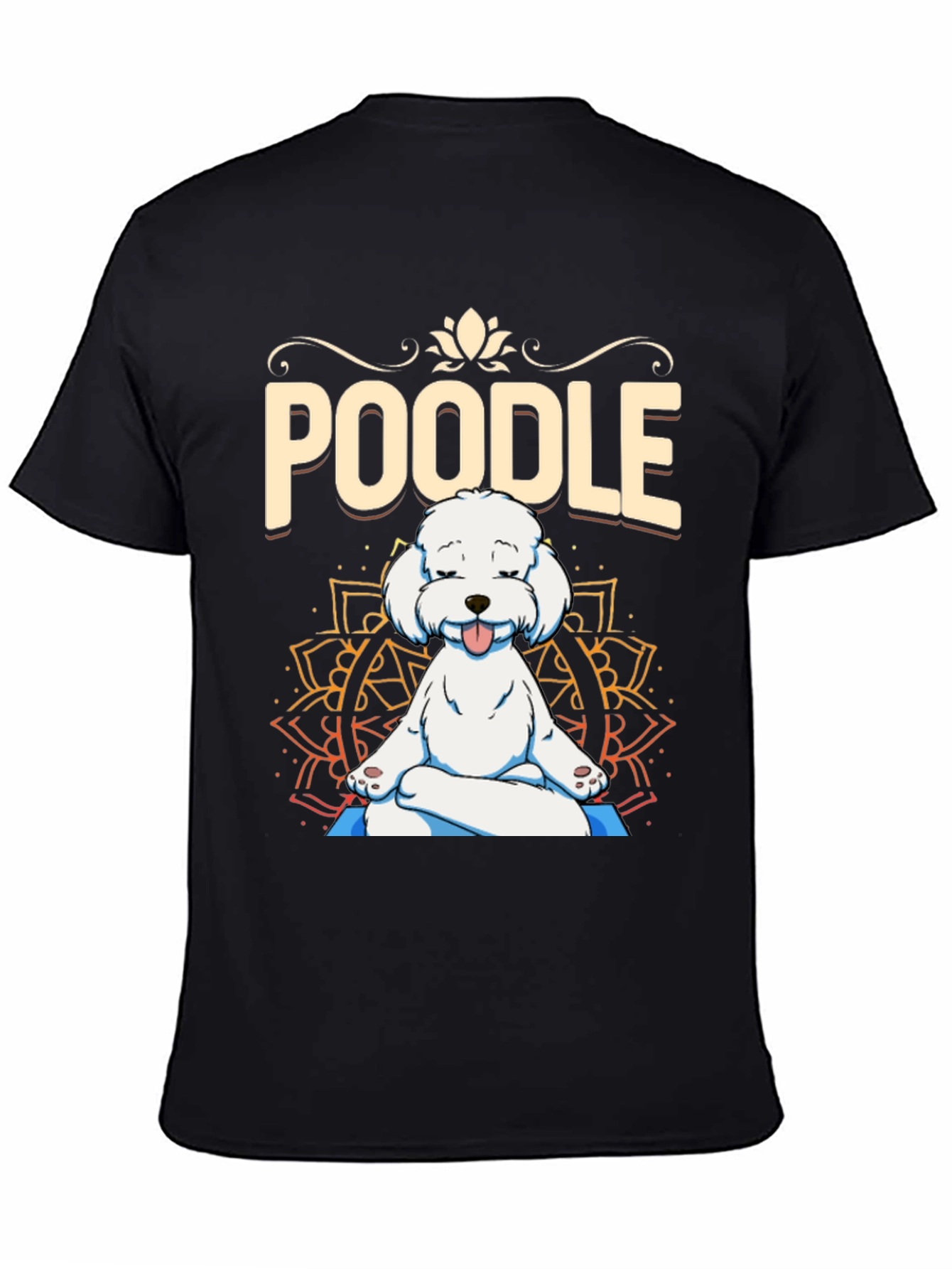 Yoga Poodle Black T-Shirt