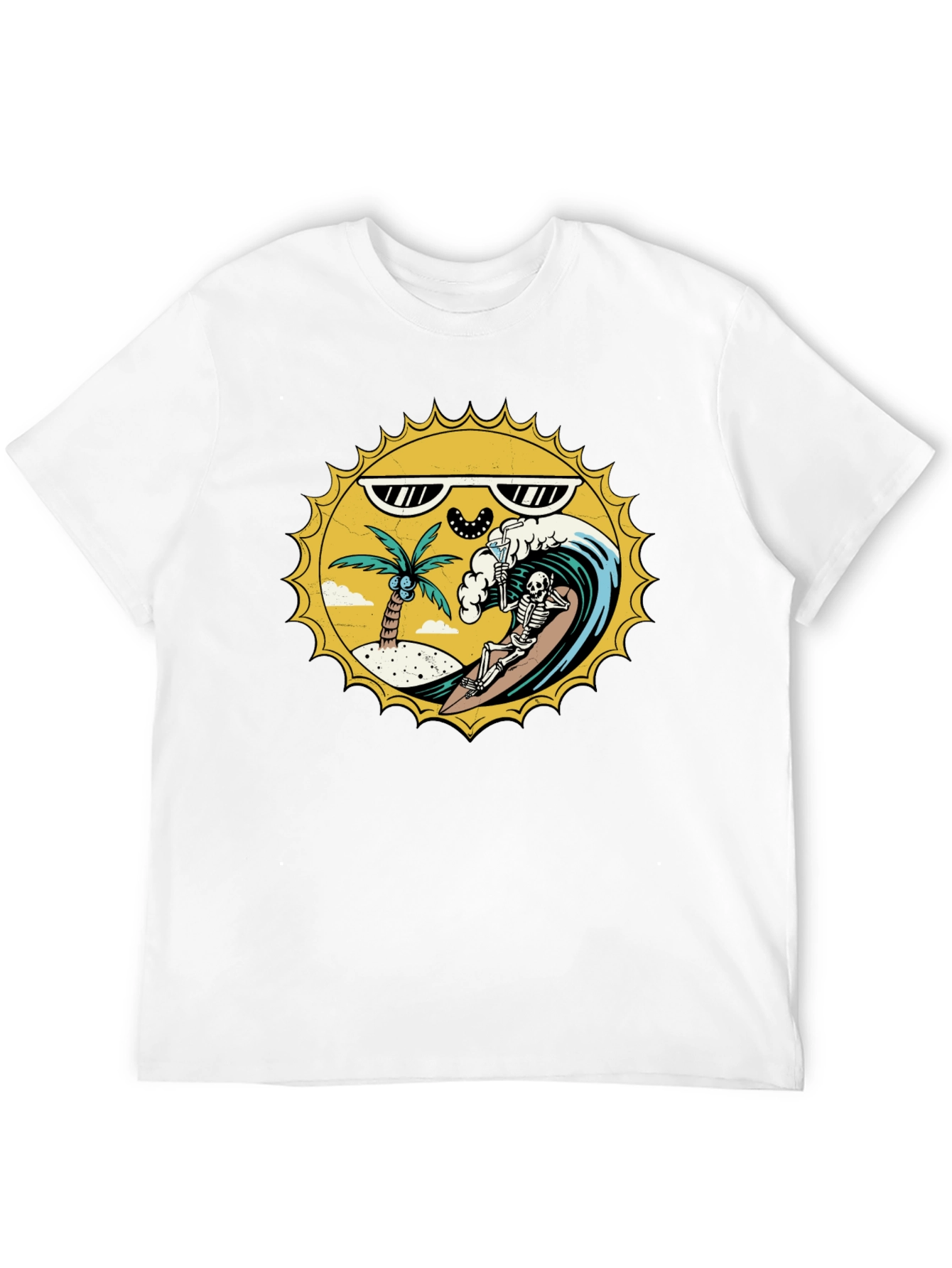 Surfs Up Skeleton T-Shirt - Beach Vibes