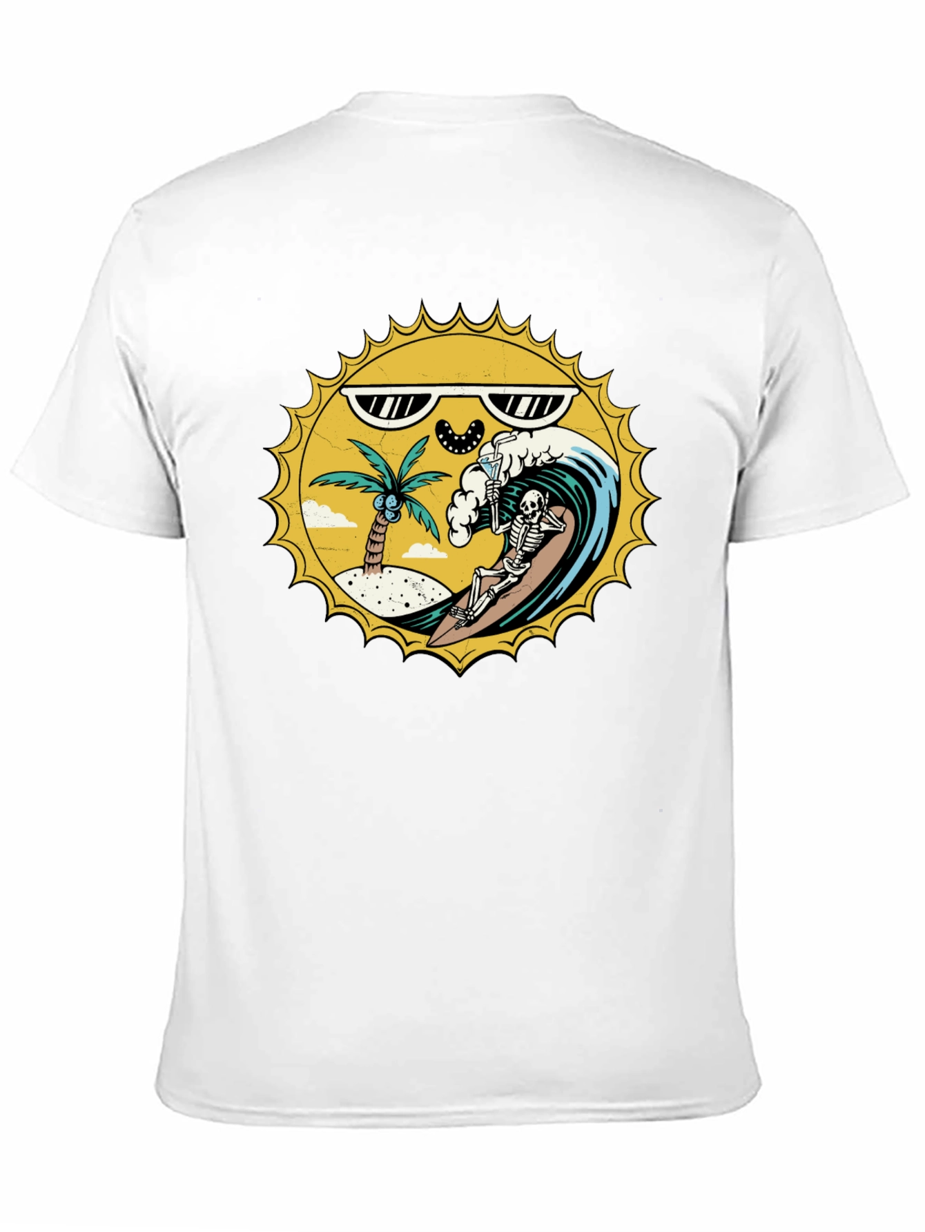 Surfs Up Skeleton T-Shirt - Beach Vibes