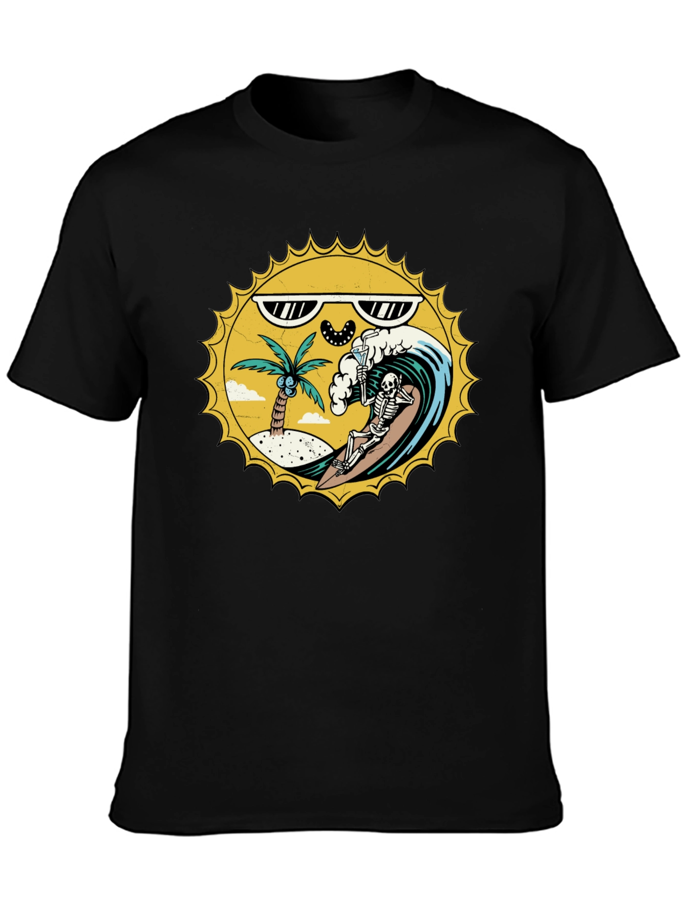 Surfs Up Skeleton T-Shirt - Beach Vibes