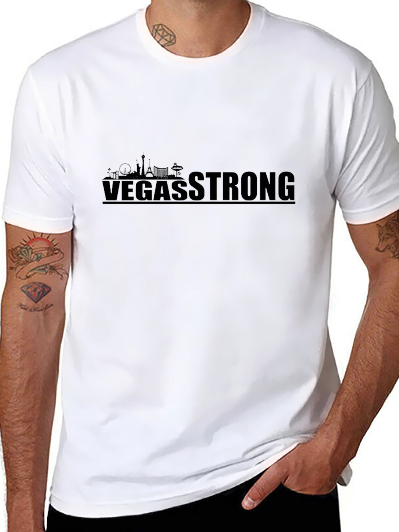 Vegas Strong Graphic Tee - Black Cotton T-Shirt