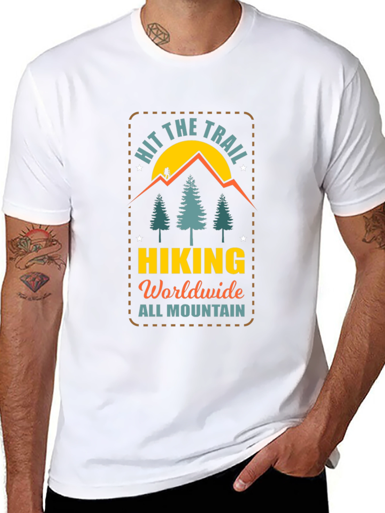 Hit the Trail Hiking T-Shirt - Mountain Adventure Tee