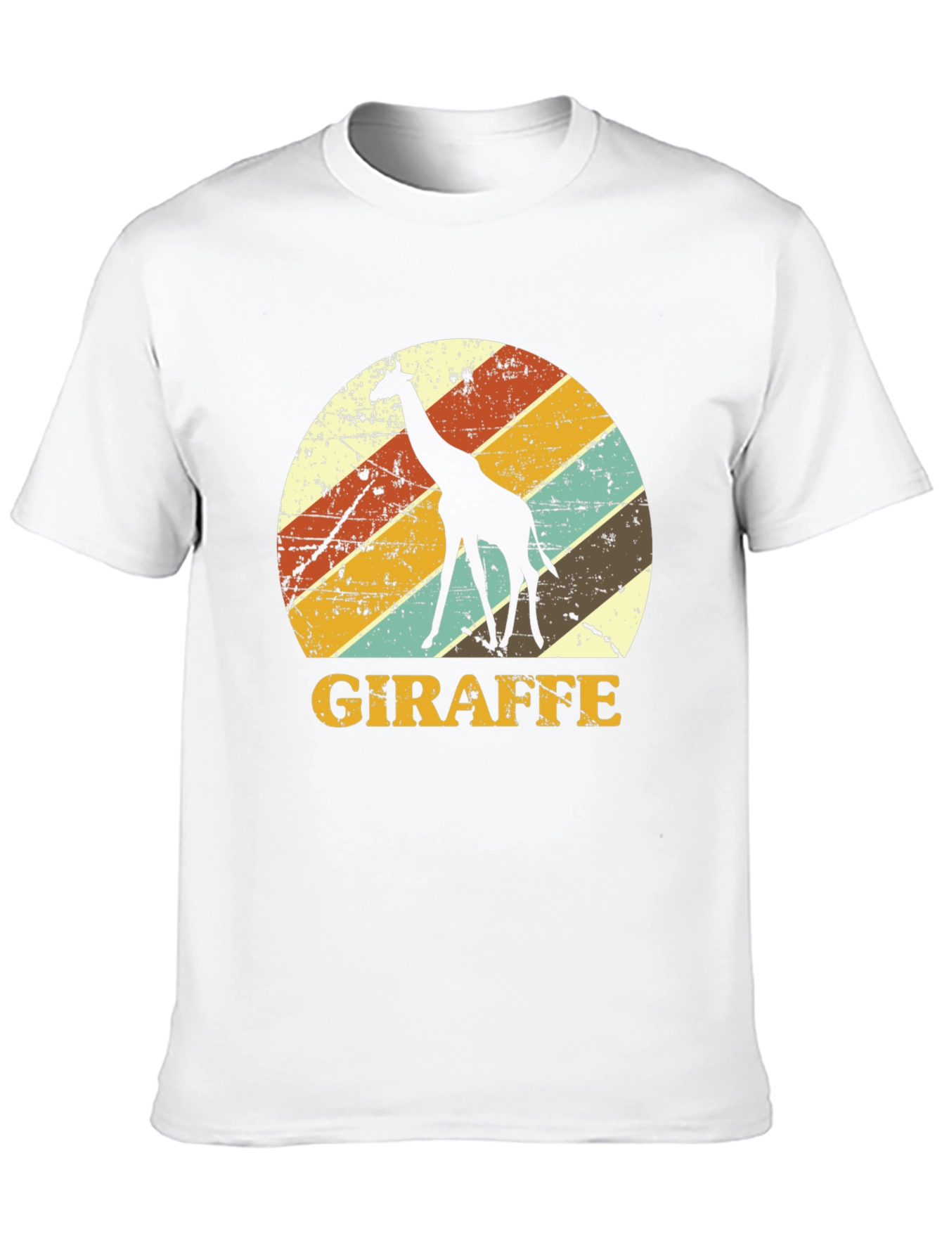 Retro Giraffe Graphic Tee - Black