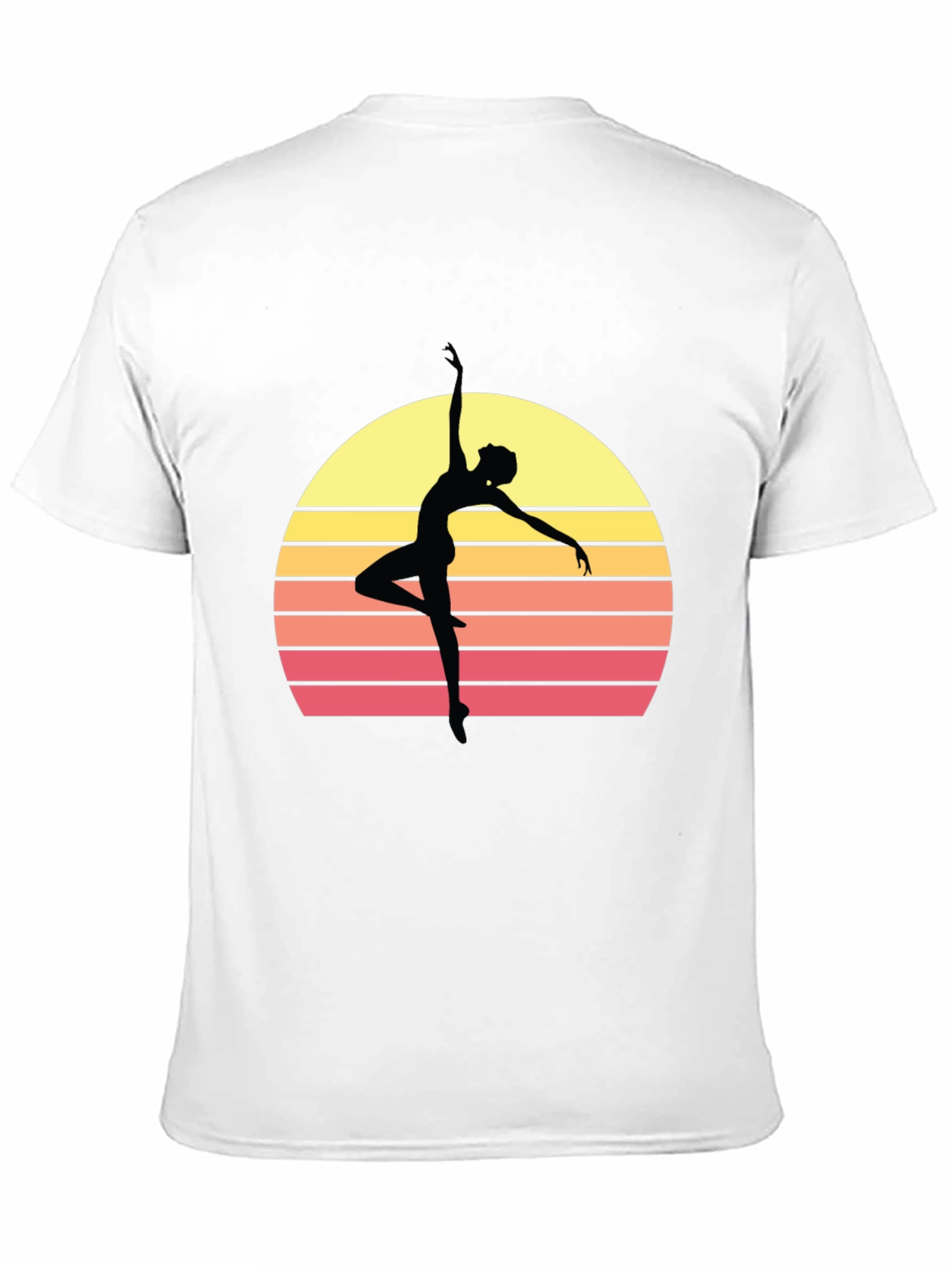 Retro Sunset Ballerina T-Shirt - Stylish Dance Tee