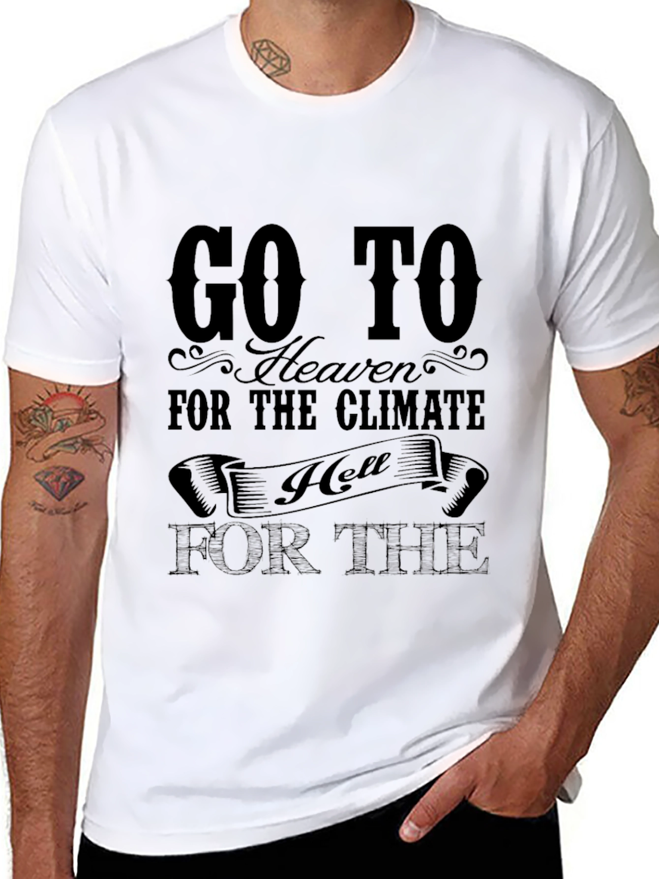 Go to Heaven Graphic Tee - Black Cotton T-Shirt