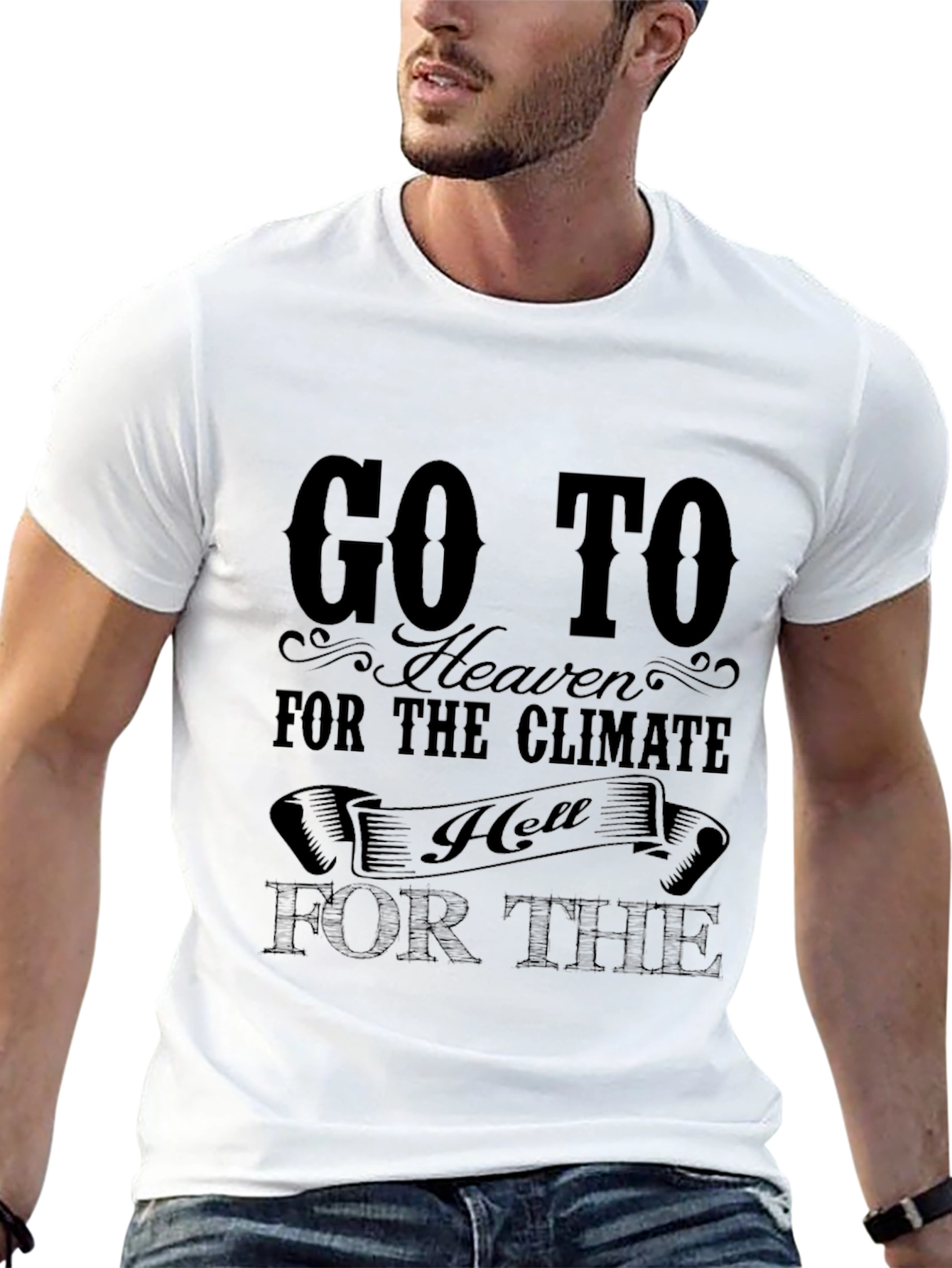 Go to Heaven Graphic Tee - Black Cotton T-Shirt