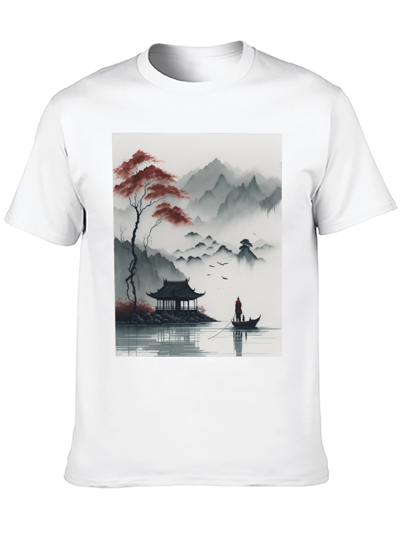 Asian Landscape Graphic Tee - Black