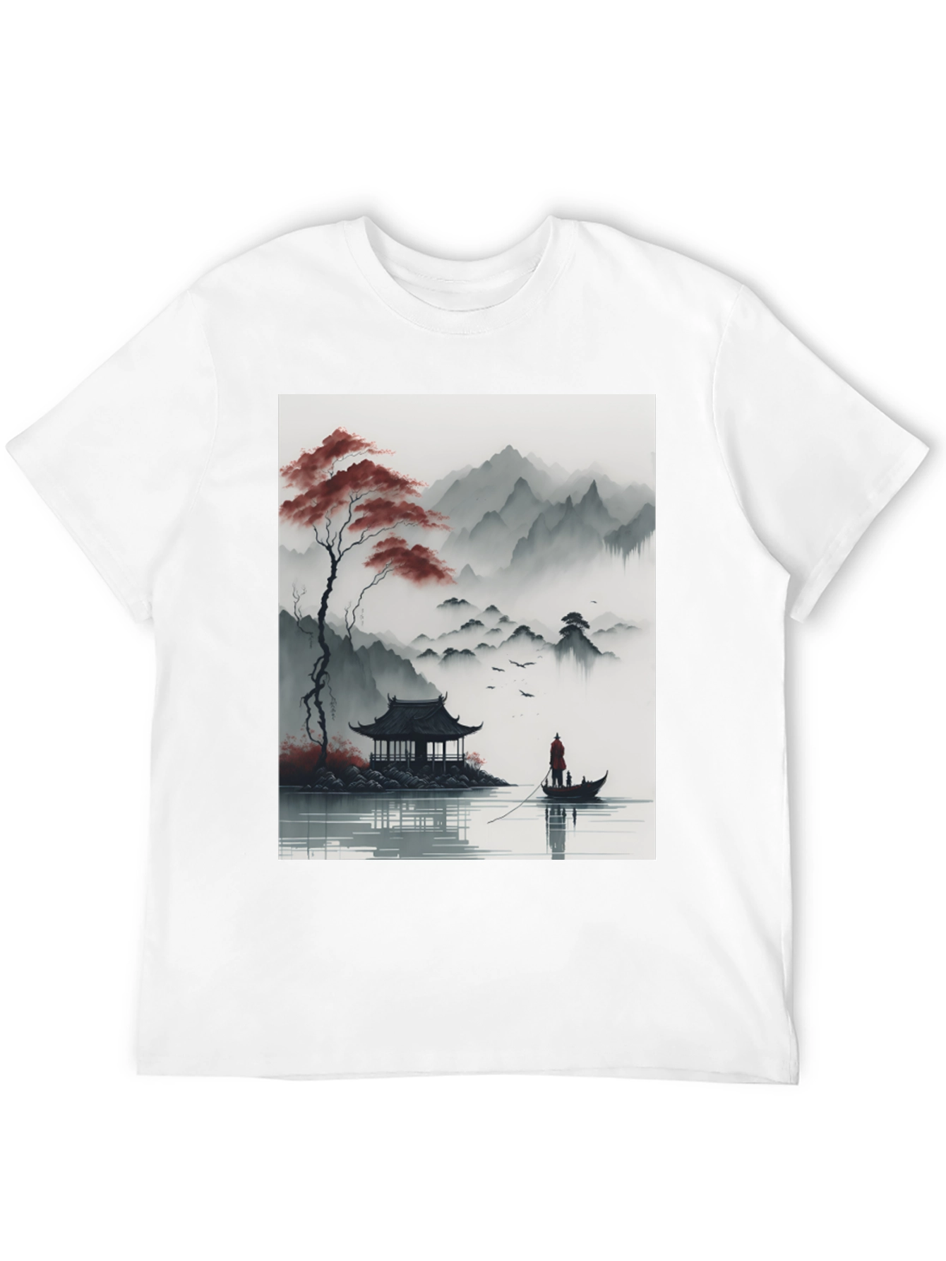 Asian Landscape Graphic Tee - Black