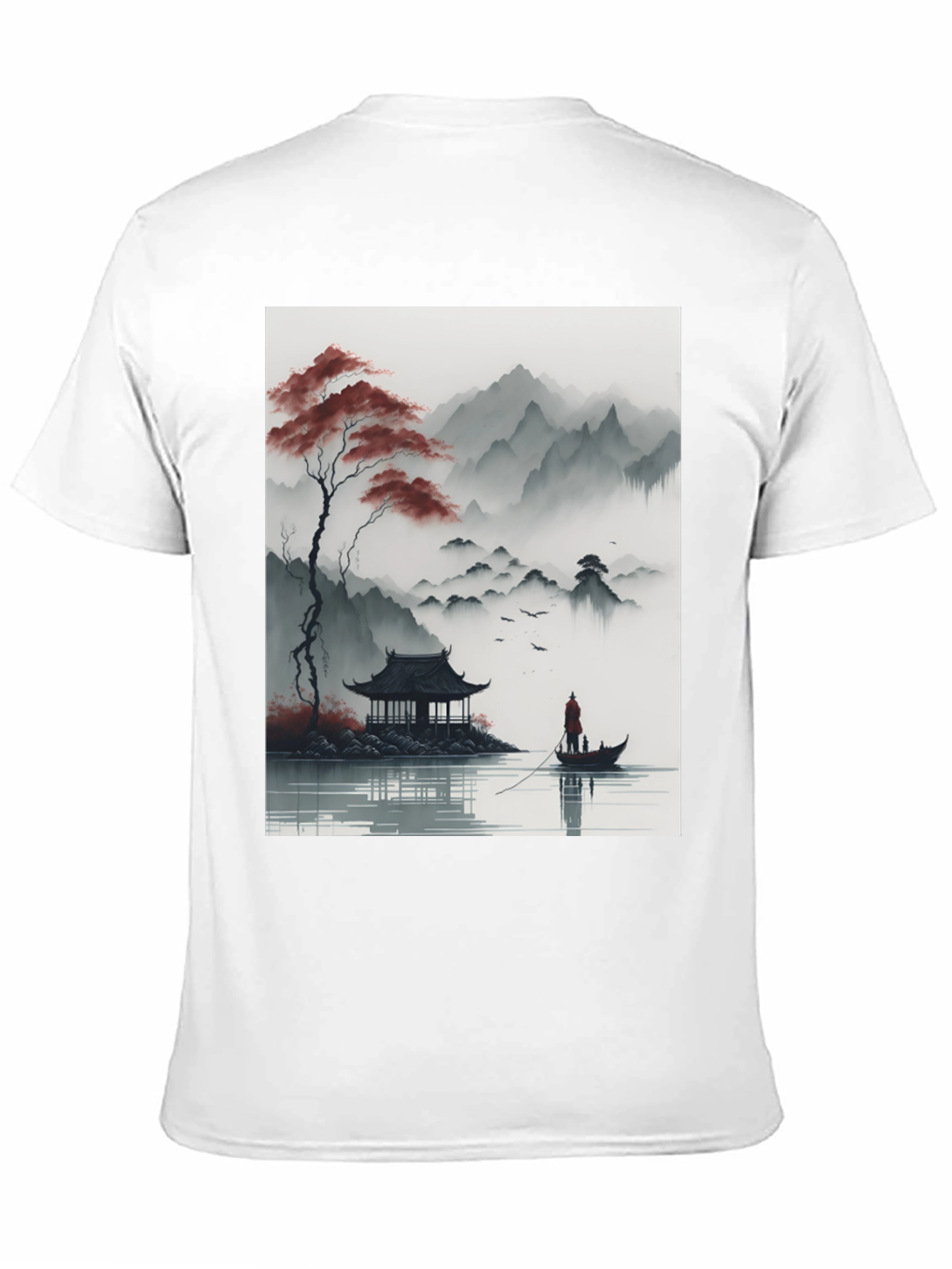 Asian Landscape Graphic Tee - Black