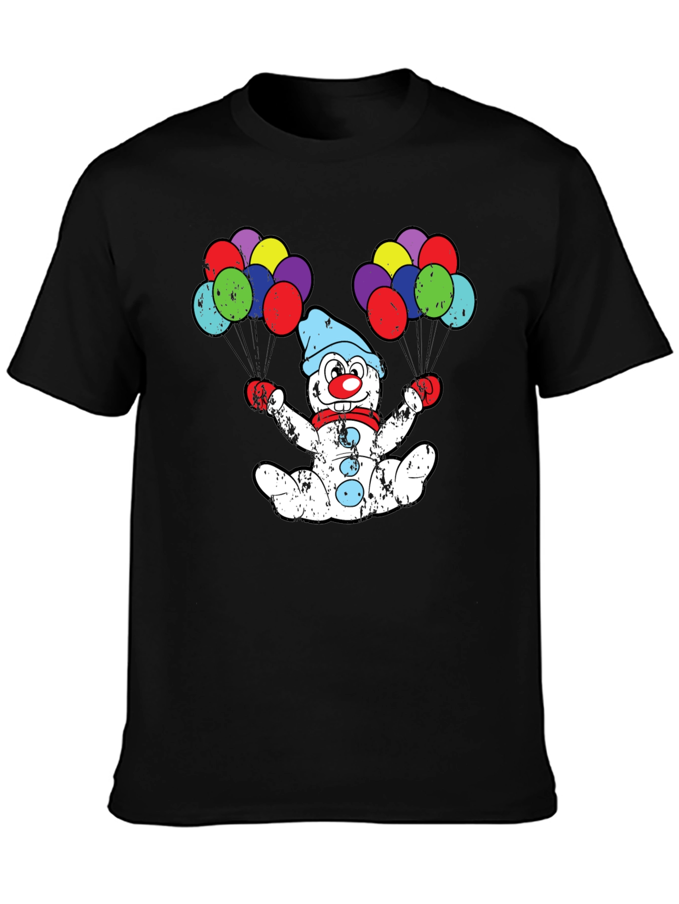 Clown Snowman T-Shirt with Balloons