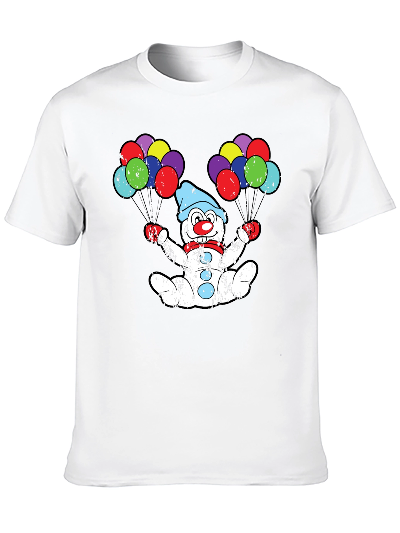 Clown Snowman T-Shirt with Balloons