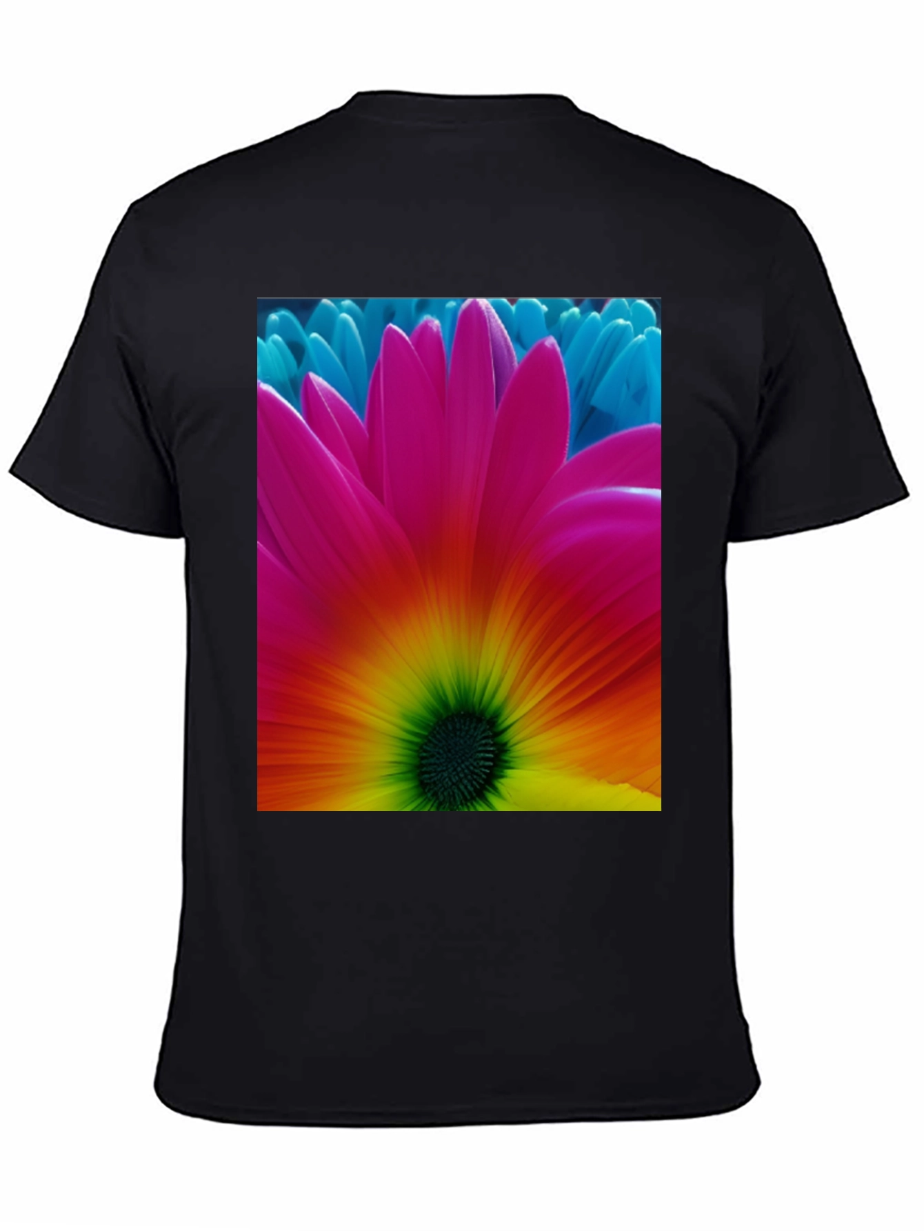 Bold Flower Graphic Black T-Shirt