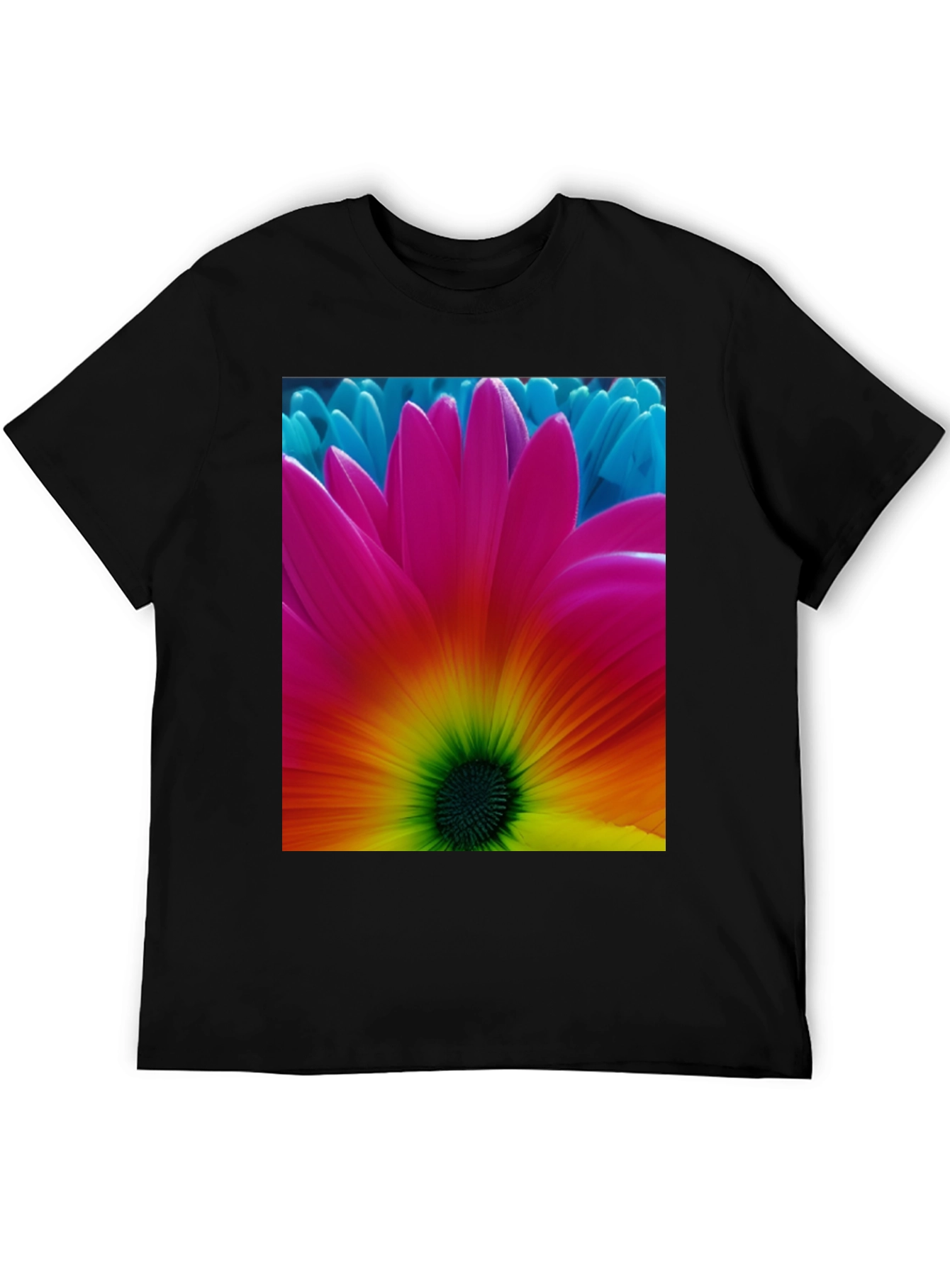 Bold Flower Graphic Black T-Shirt