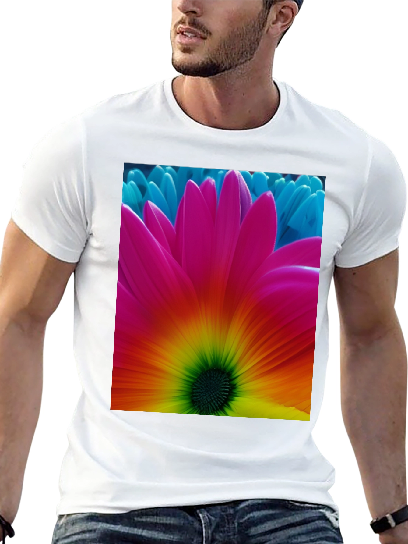 Bold Flower Graphic Black T-Shirt