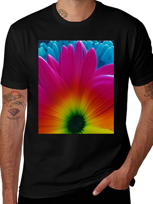Bold Flower Graphic Black T-Shirt
