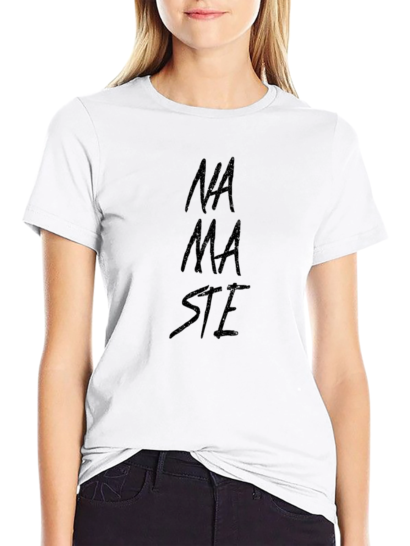 Namaste Graphic Tee - Casual Black T-Shirt