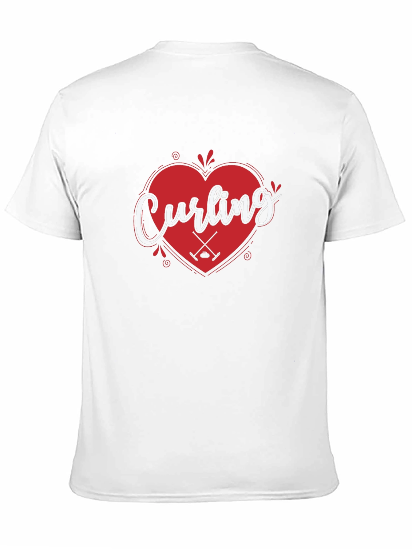 Curling Heart Graphic T-Shirt for Curling Fans
