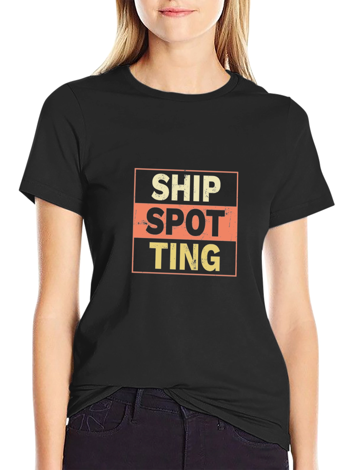 Ship Spotting Graphic T-Shirt - Classic Black Tee