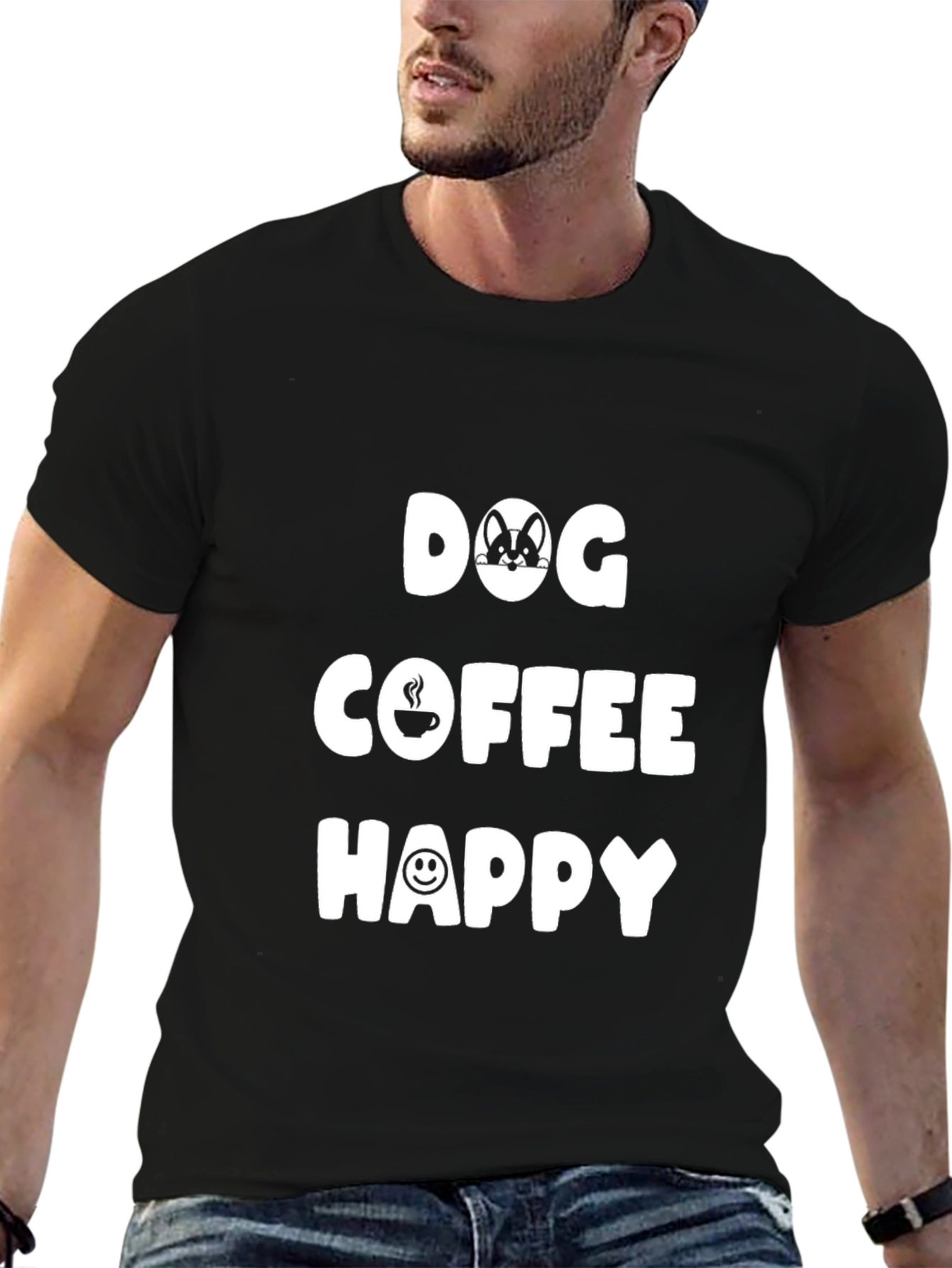 Dog Coffee Happy Graphic Tee
