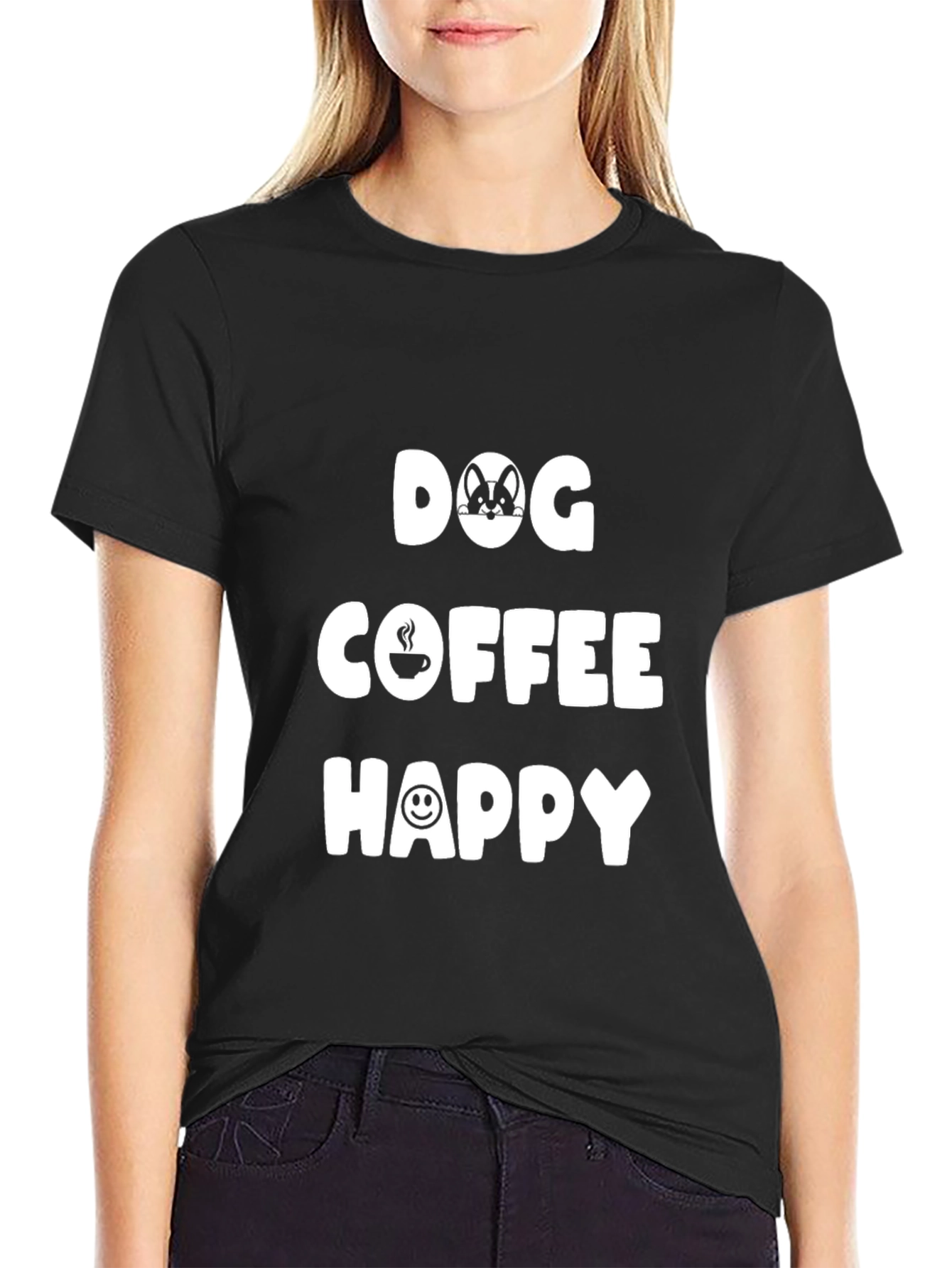 Dog Coffee Happy Graphic Tee