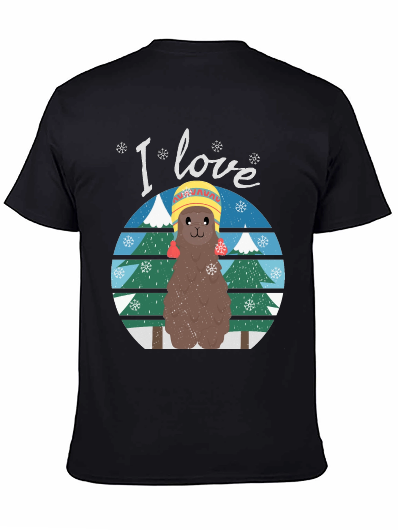 I Love Llamas Winter T-Shirt