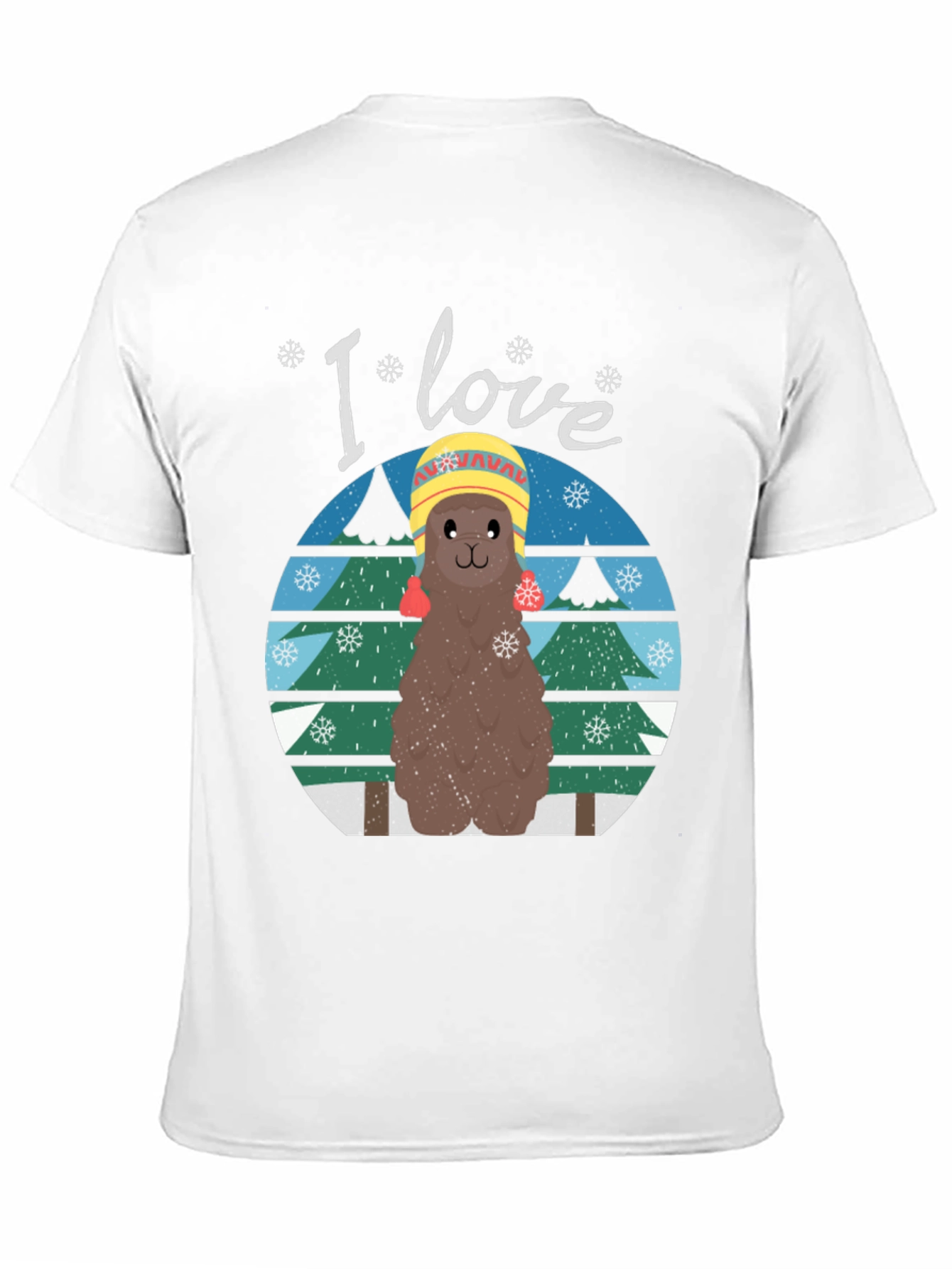 I Love Llamas Winter T-Shirt