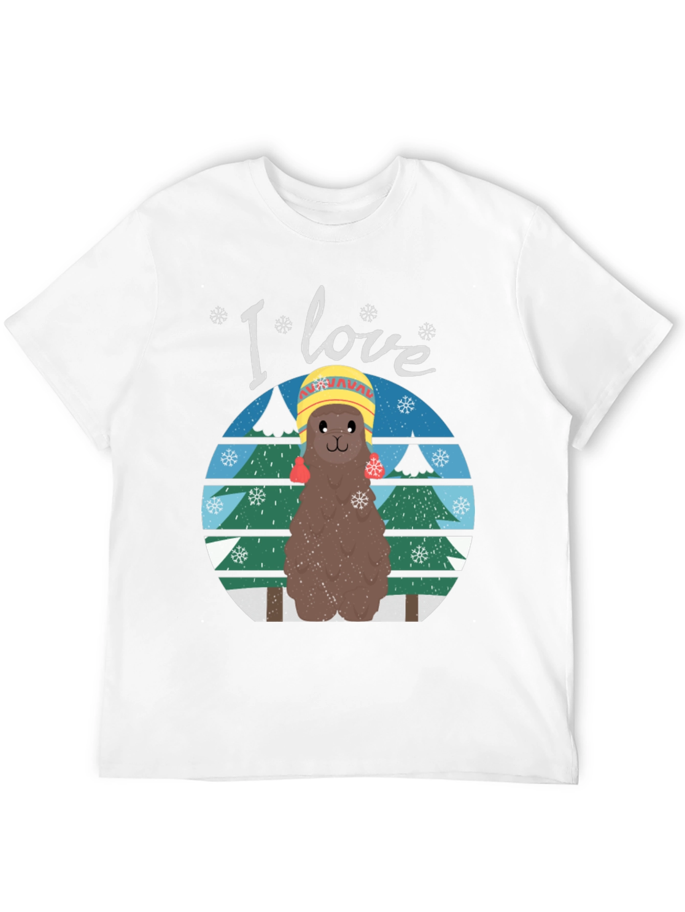 I Love Llamas Winter T-Shirt