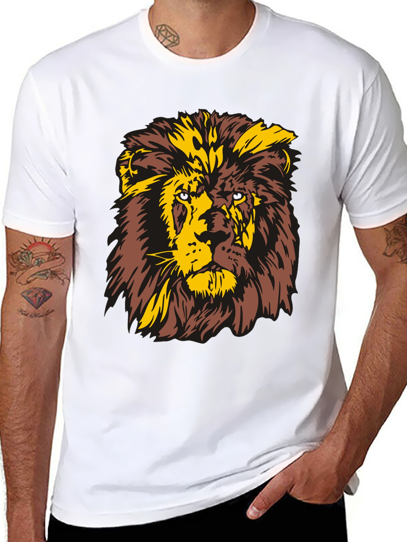 Lion Graphic T-Shirt - Bold Animal Print Tee